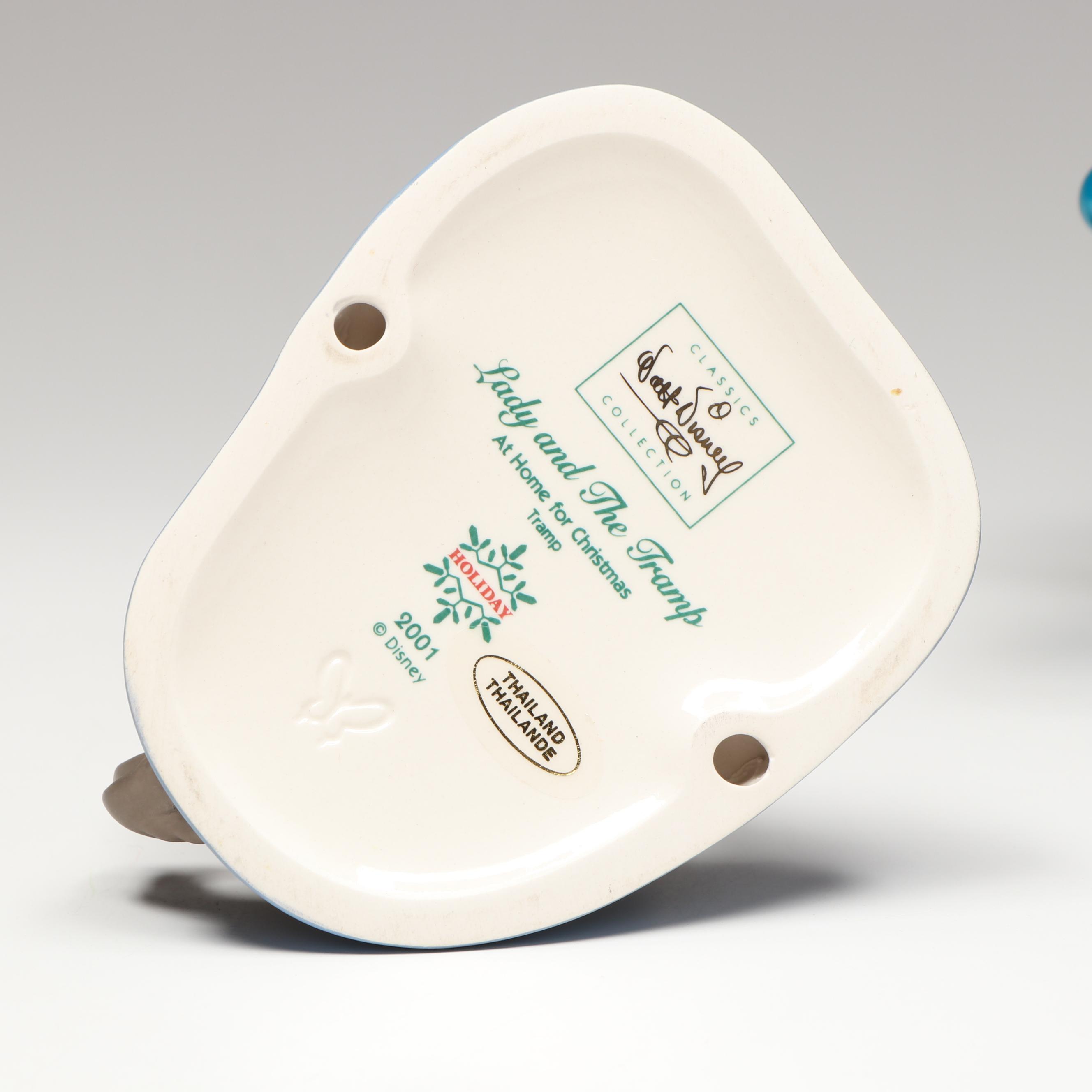 Disney Lady and the Tramp "At Home for Christmas" Porcelain Figurines, 2001