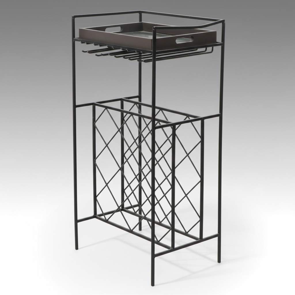 Black Powder Coated Metal Hall Rack with Tray