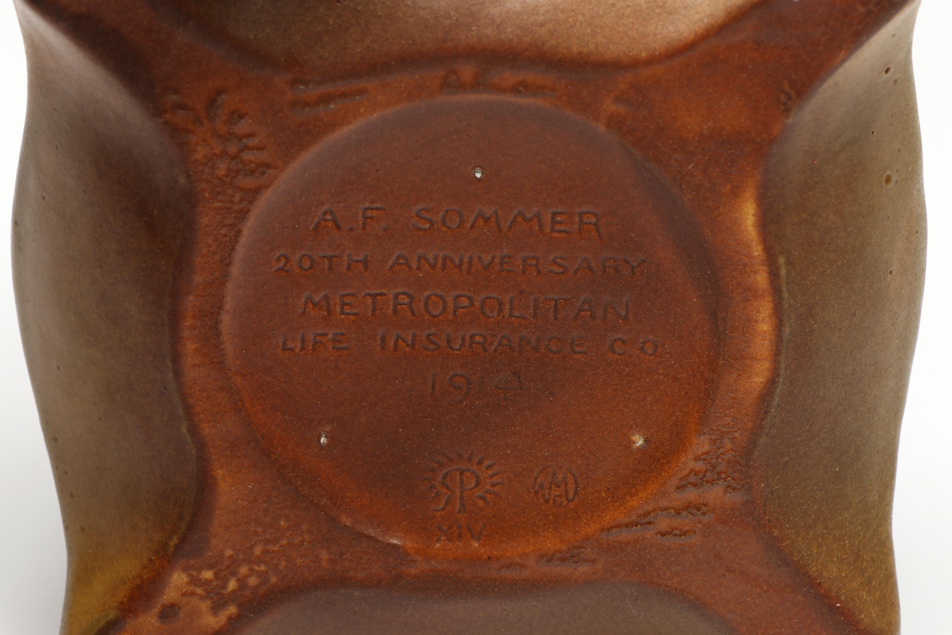 William P. McDonald for Rookwood Pottery Ship Ashtray with Ship Paperweight