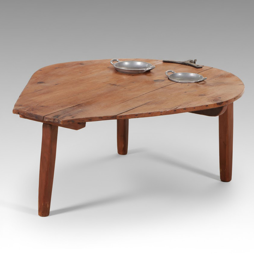 Rustic Wooden Coffee Table with Inset Bowls