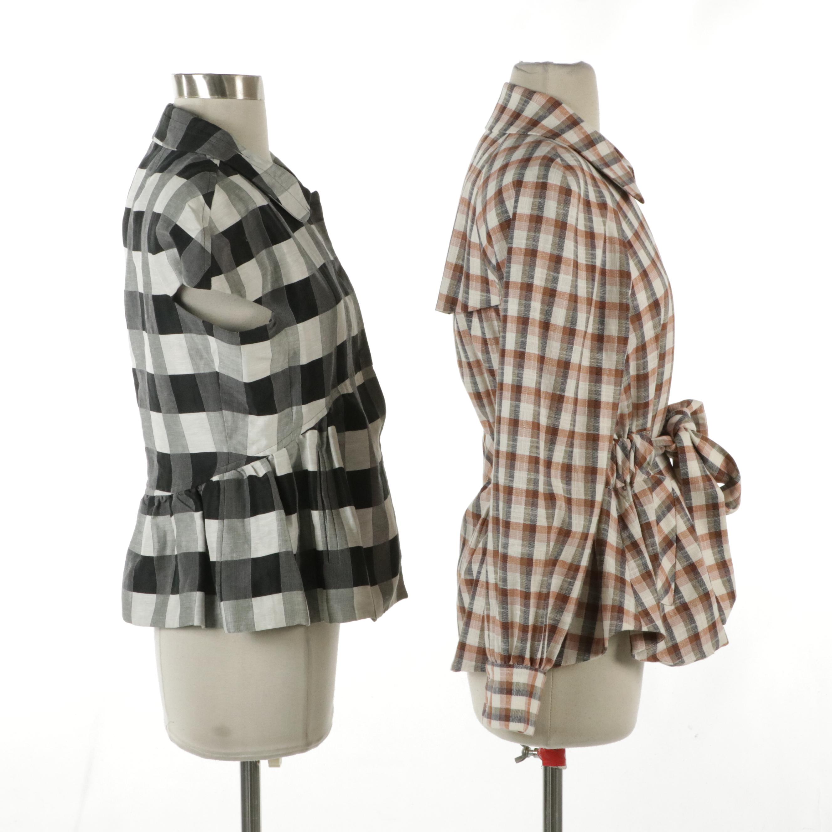 Piazza Sempione Linen and Silk Blend Snap Front Top and Veronica Beard Jacket