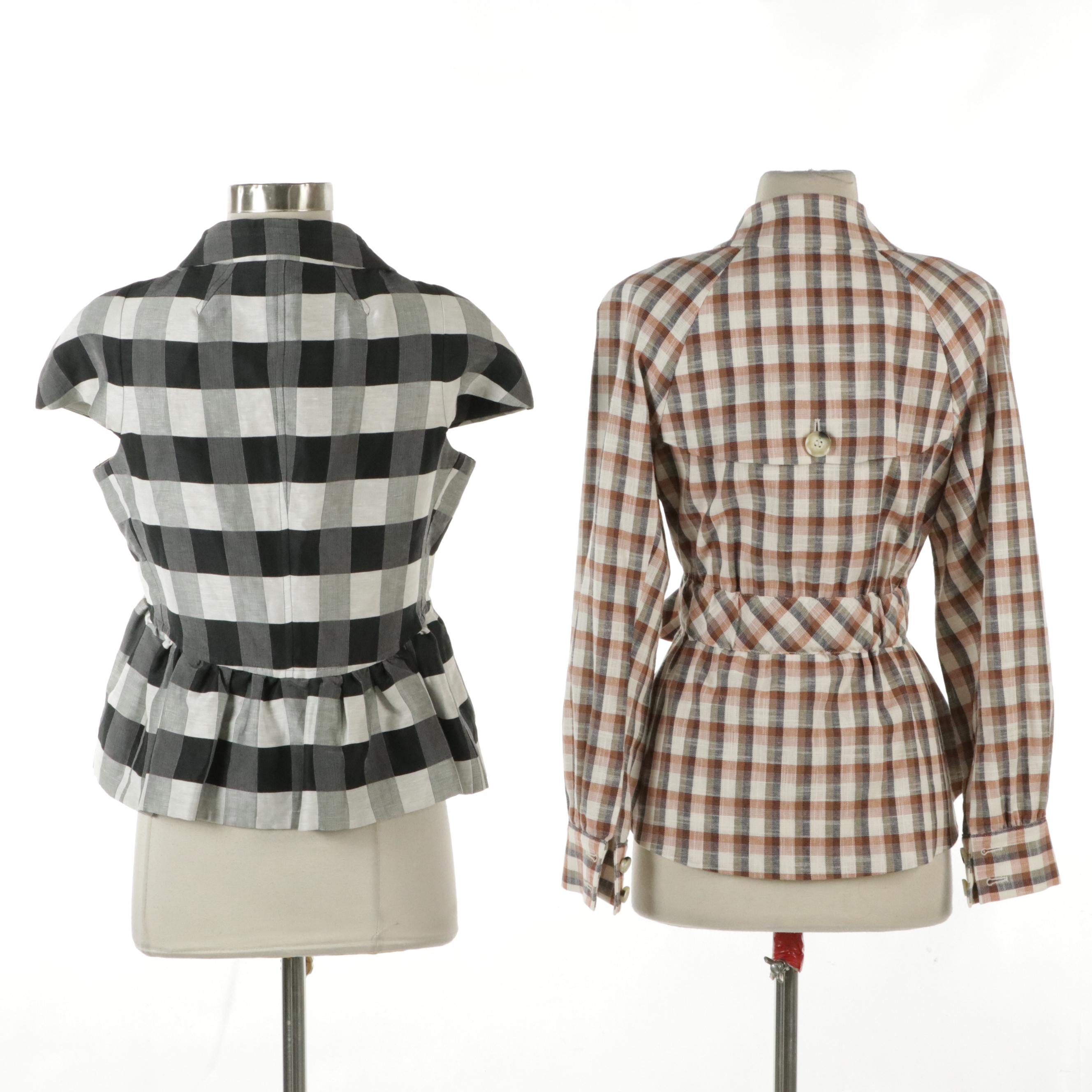 Piazza Sempione Linen and Silk Blend Snap Front Top and Veronica Beard Jacket