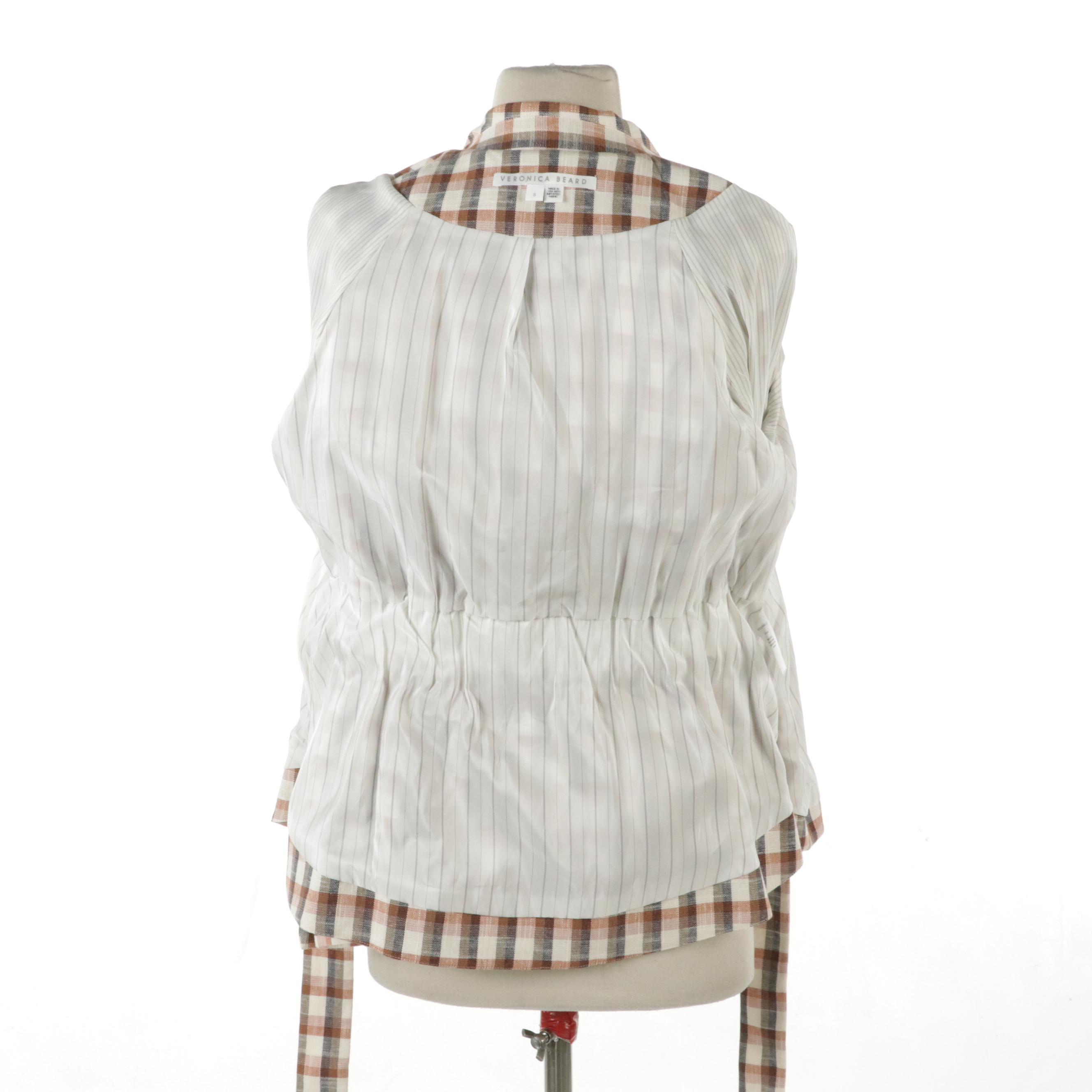 Piazza Sempione Linen and Silk Blend Snap Front Top and Veronica Beard Jacket