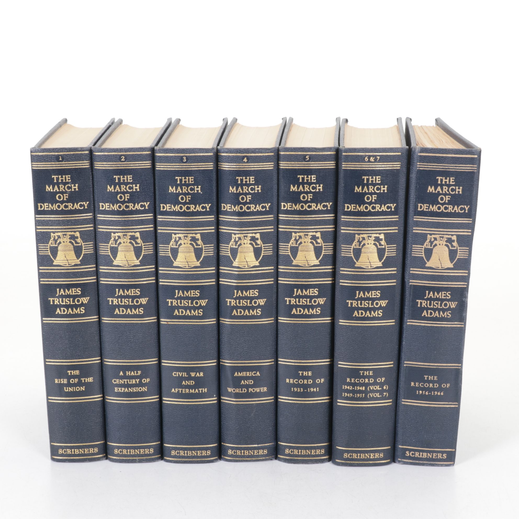 "The March of Democracy" Seven-Volume Set by James Truslow Adams