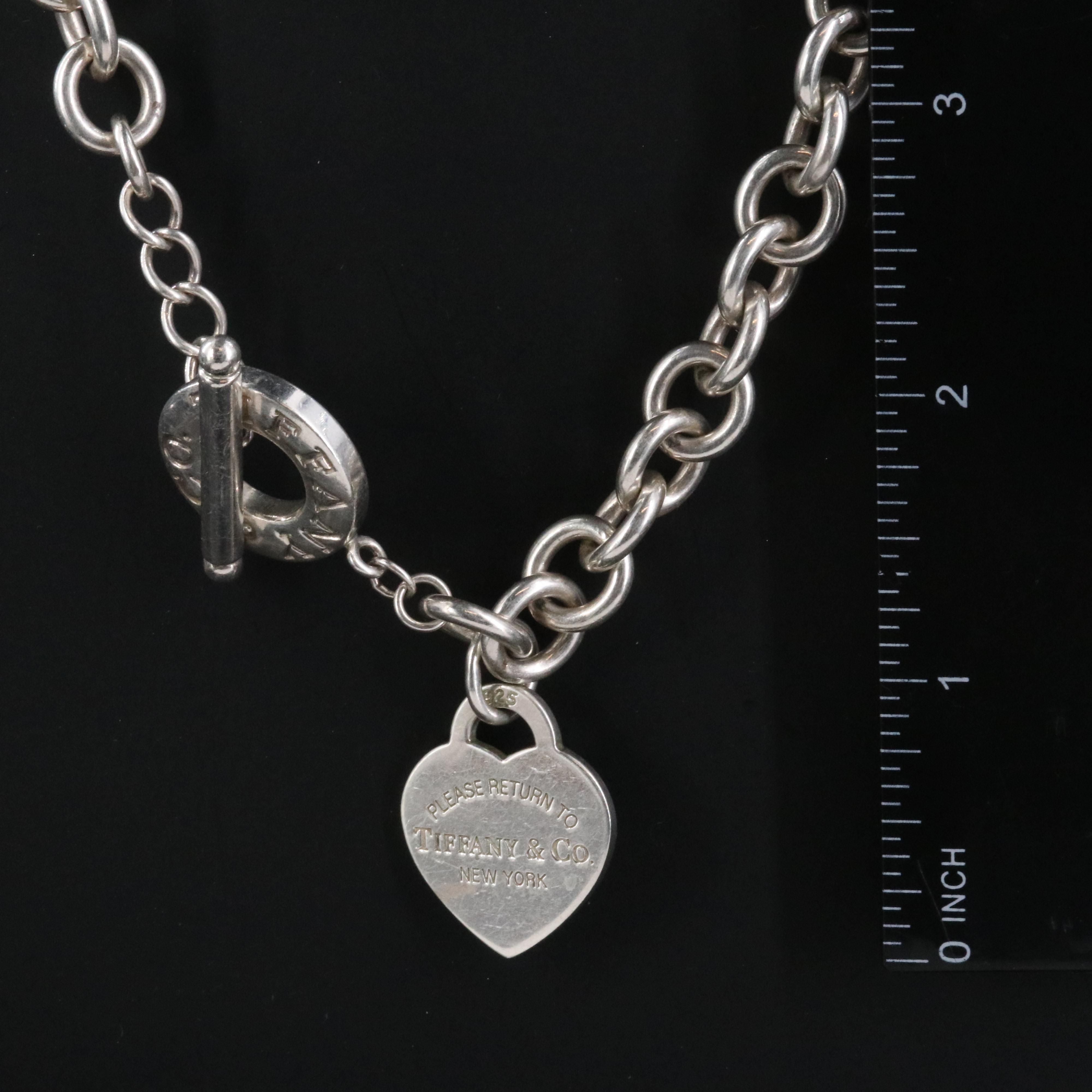 Tiffany & Co. Return to Tiffany Sterling Heart Tag Toggle Necklace