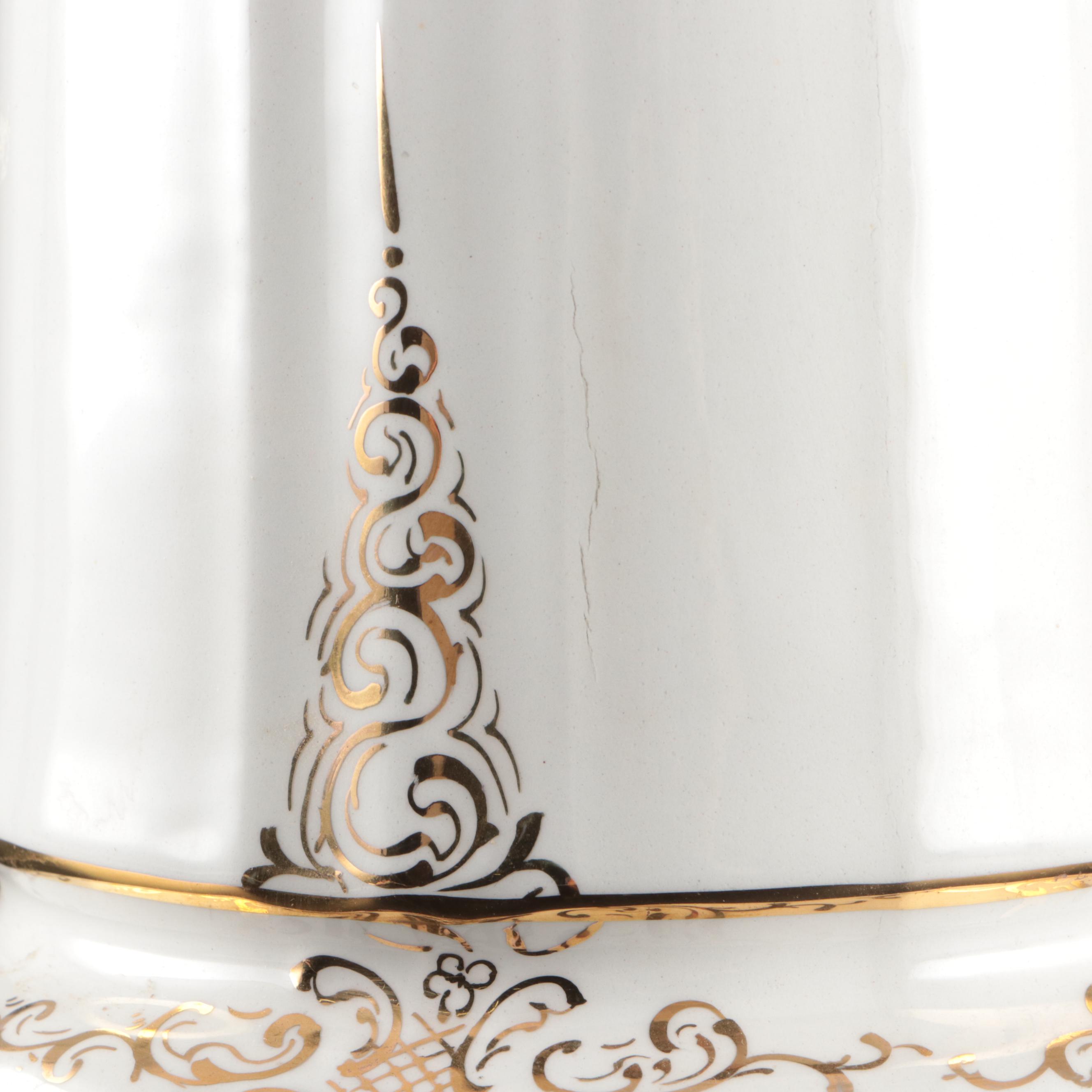 National China Co. "Past Great Sachem" Gilt China Pitcher, 1906