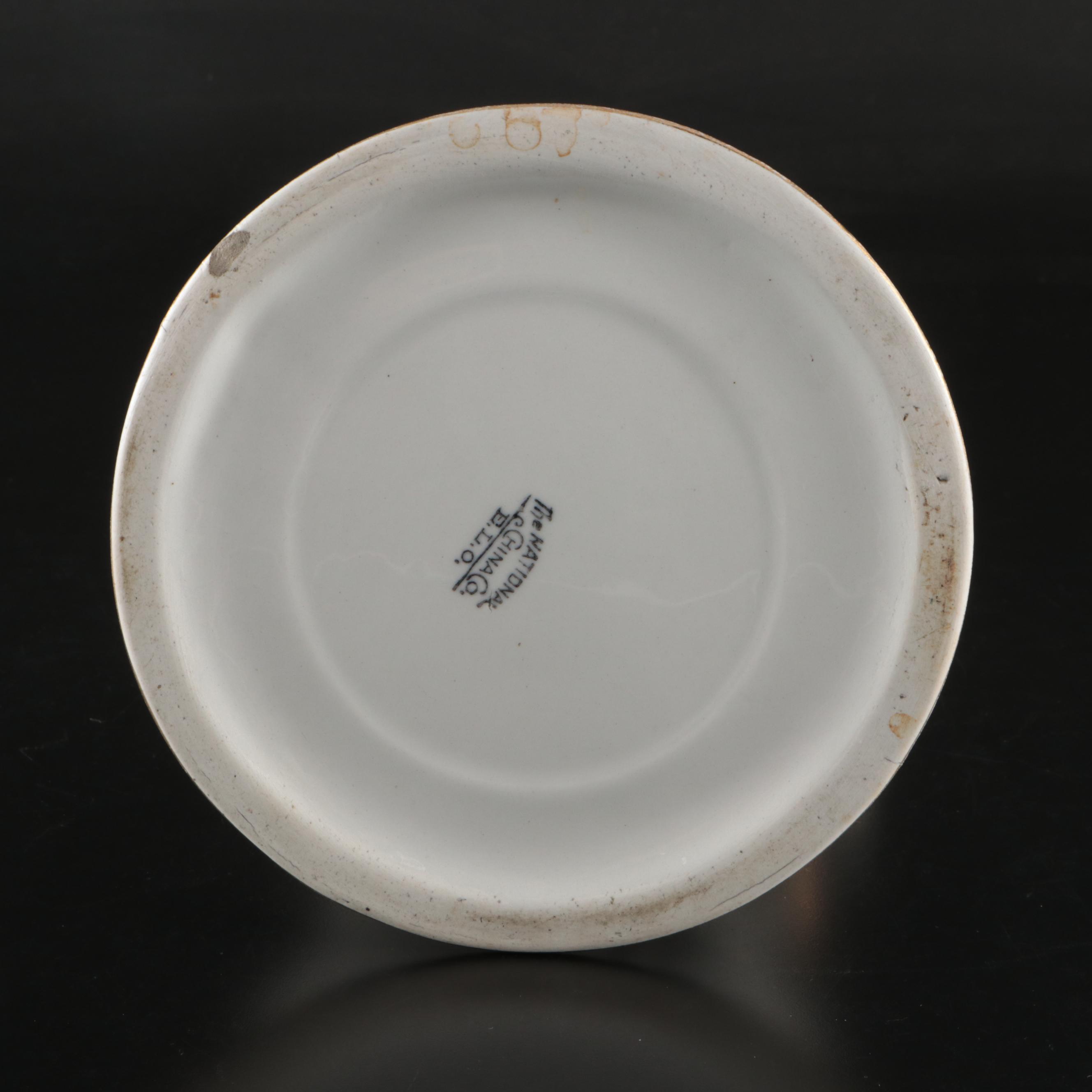 National China Co. "Past Great Sachem" Gilt China Pitcher, 1906