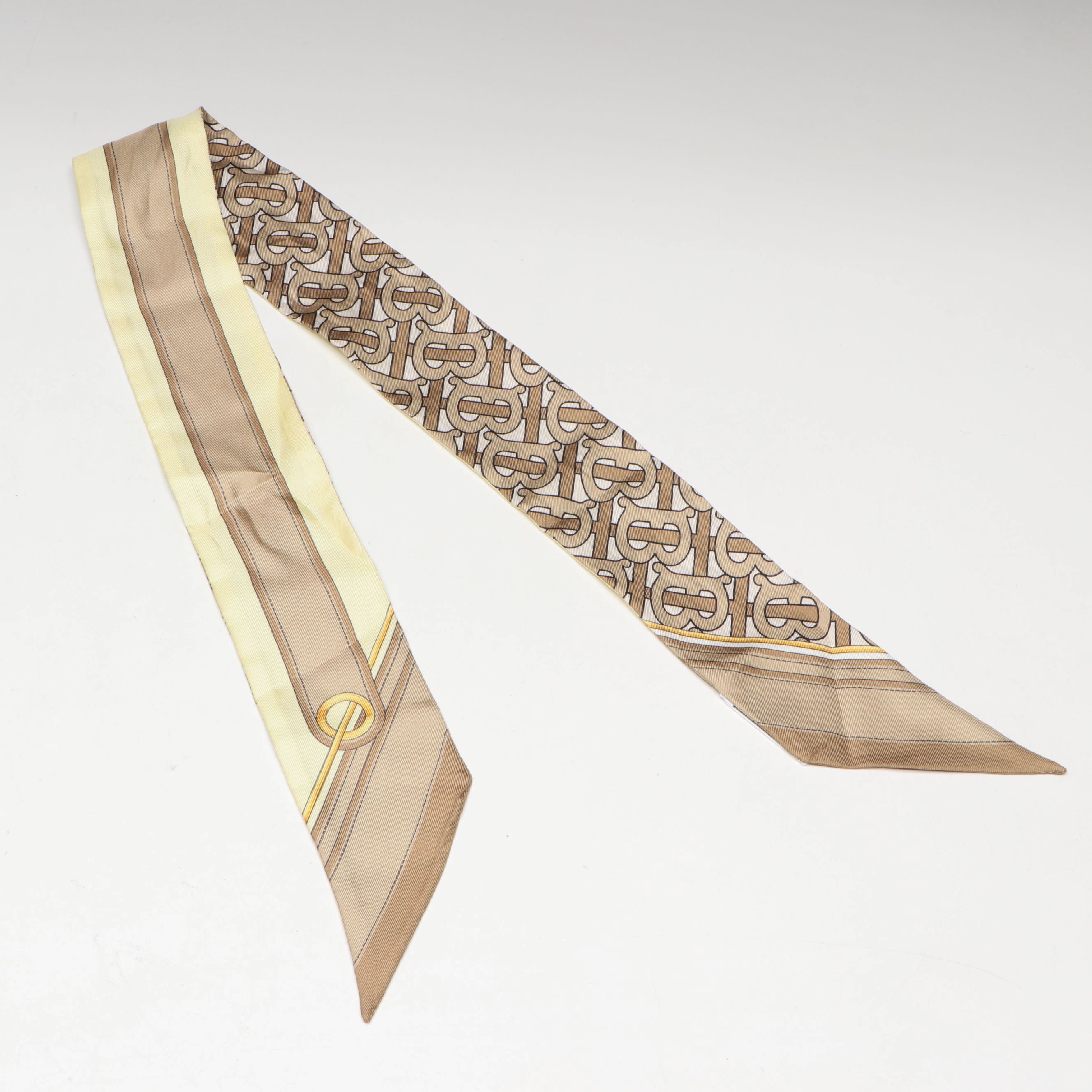 Burberry TB Logo Silk Twill Skinny Scarf