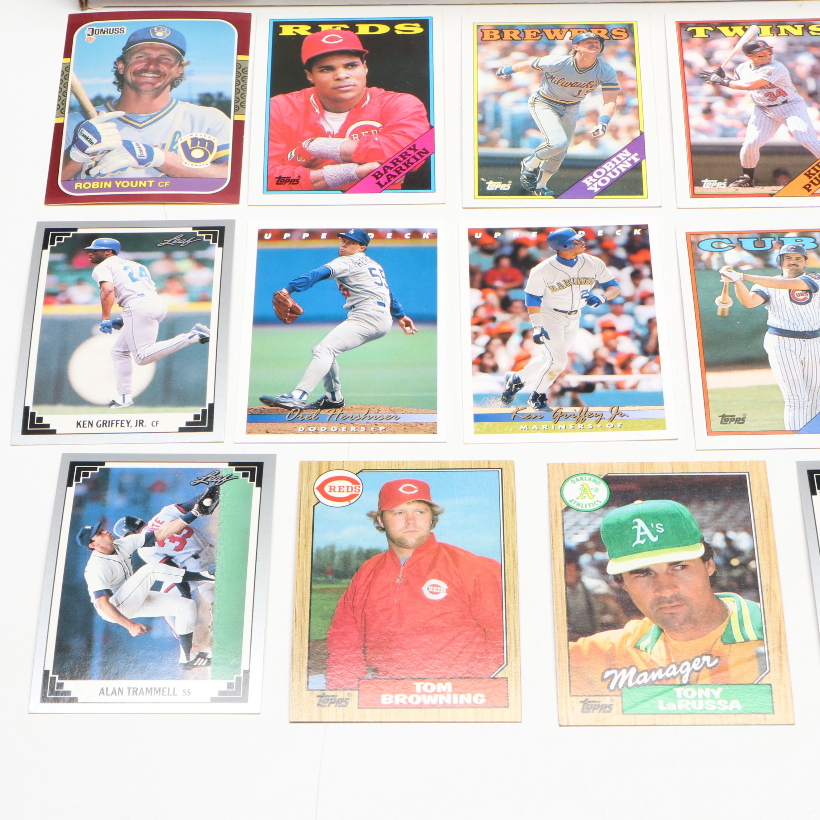 Five Different Baseball Card Year Sets, Topps, Donruss, and More, 80s and 90s