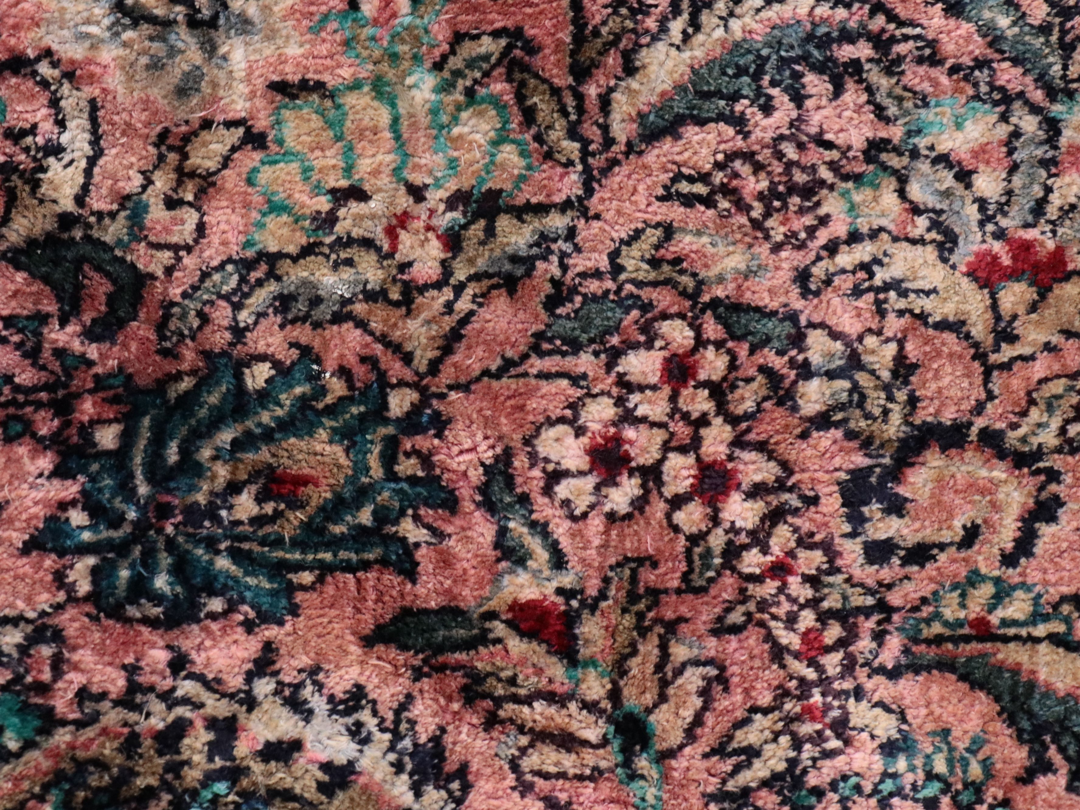 10' x 14'2 Hand-Knotted Persian Kerman Silk Blend Room Sized Rug