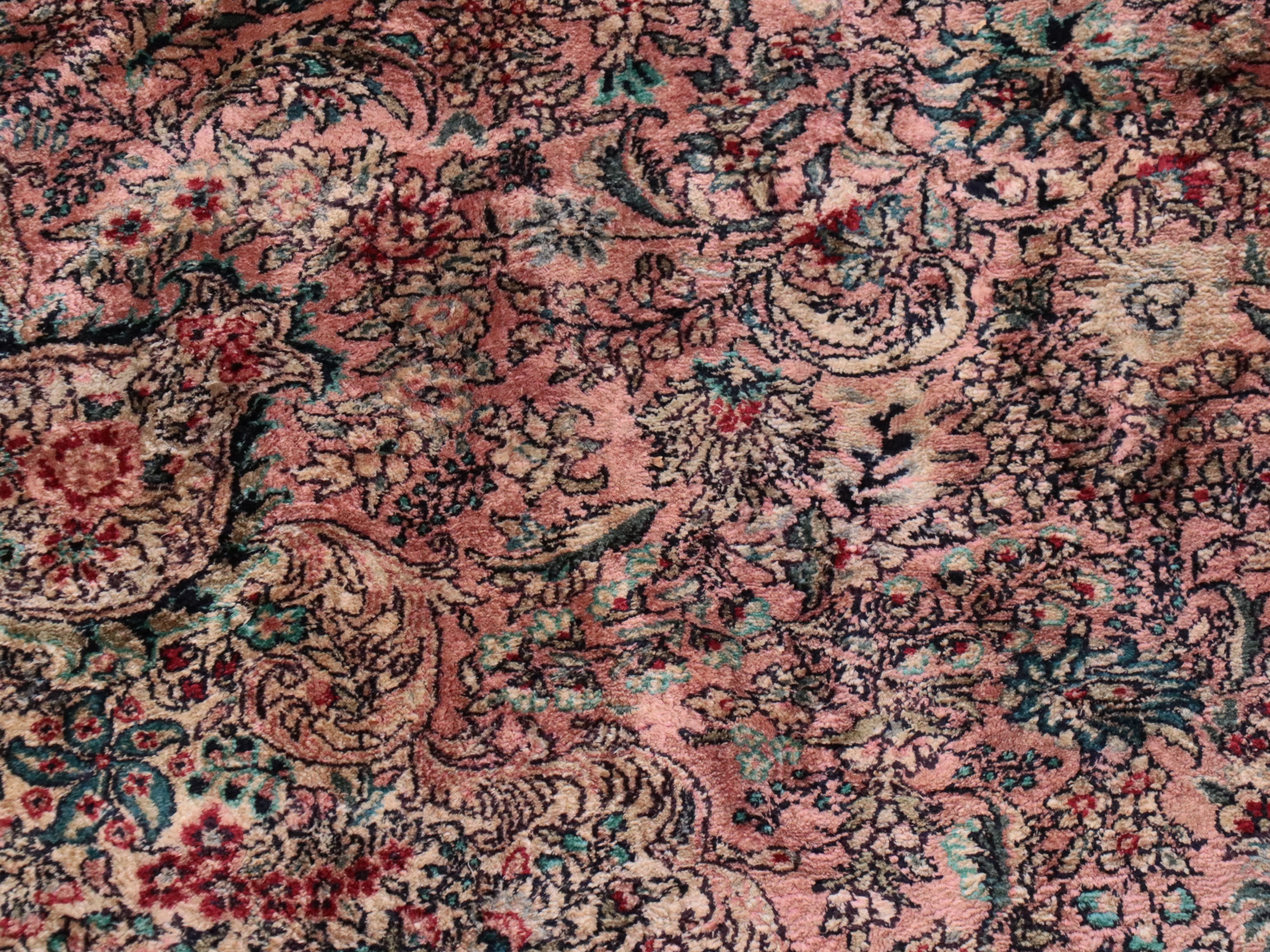 10' x 14'2 Hand-Knotted Persian Kerman Silk Blend Room Sized Rug