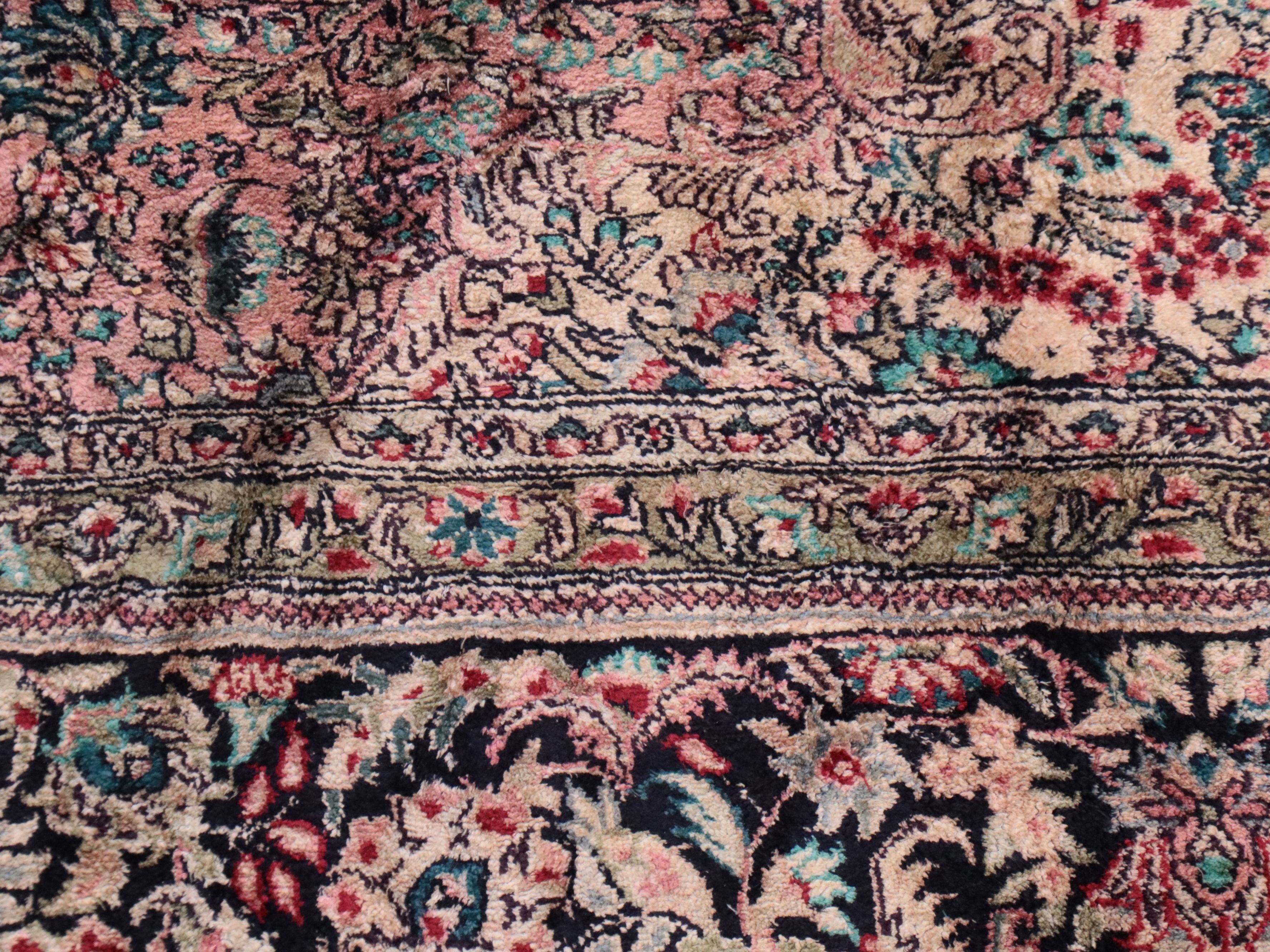 10' x 14'2 Hand-Knotted Persian Kerman Silk Blend Room Sized Rug