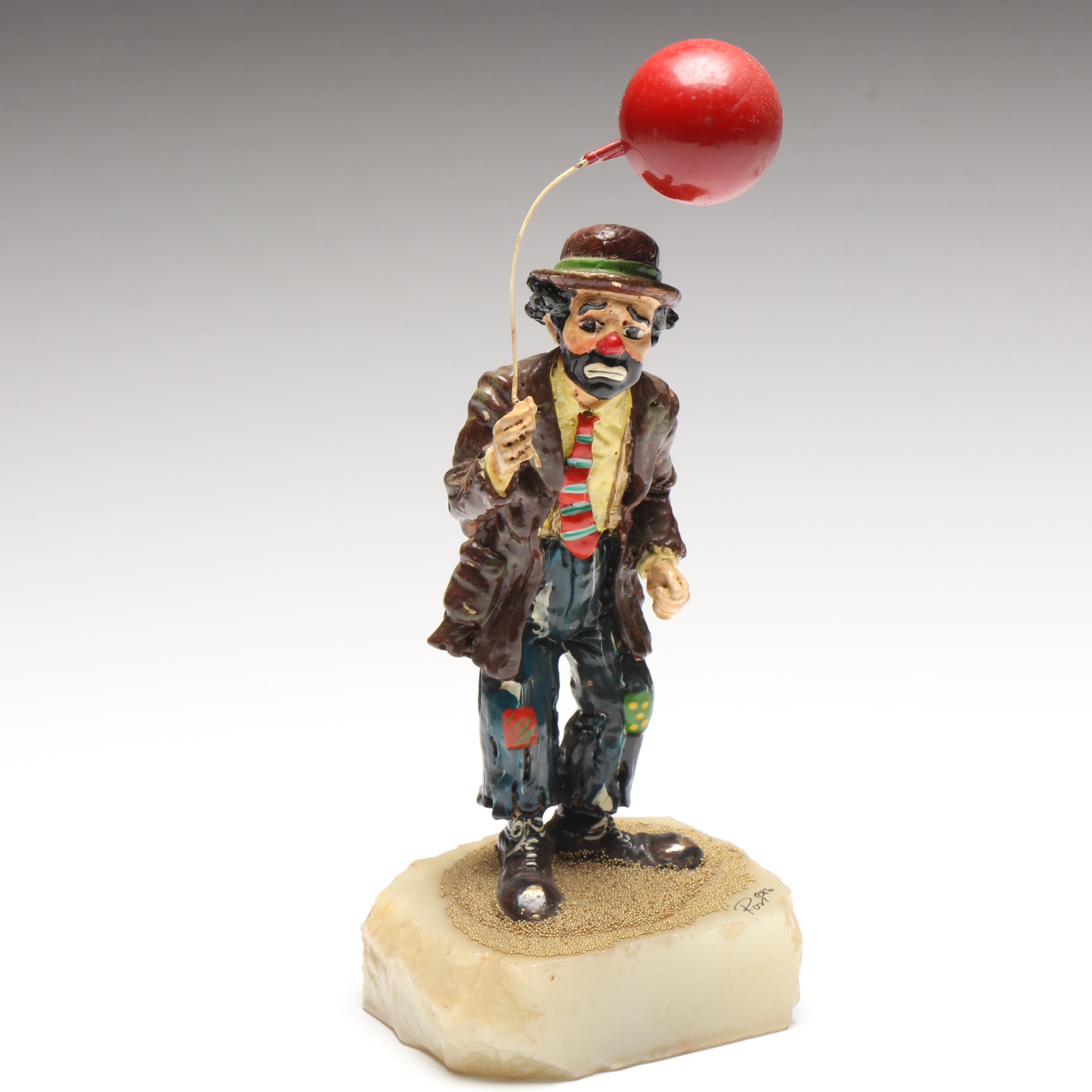 Ron Lee Signed Metal Clown Sculpture, 1986