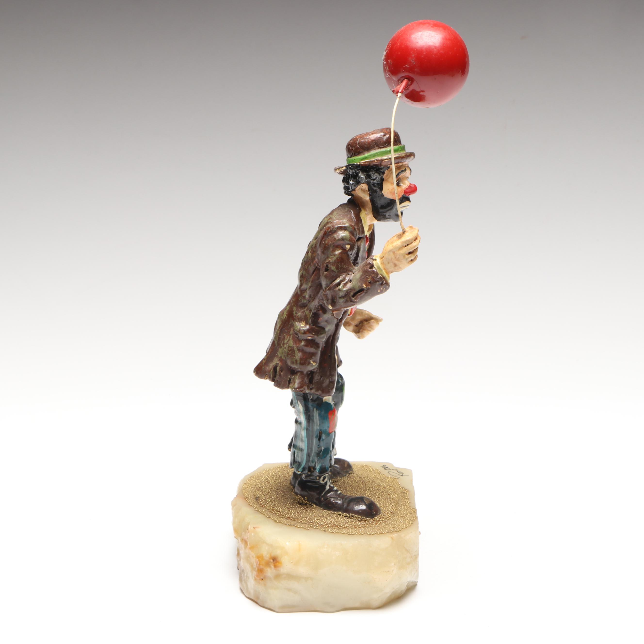 Ron Lee Signed Metal Clown Sculpture, 1986