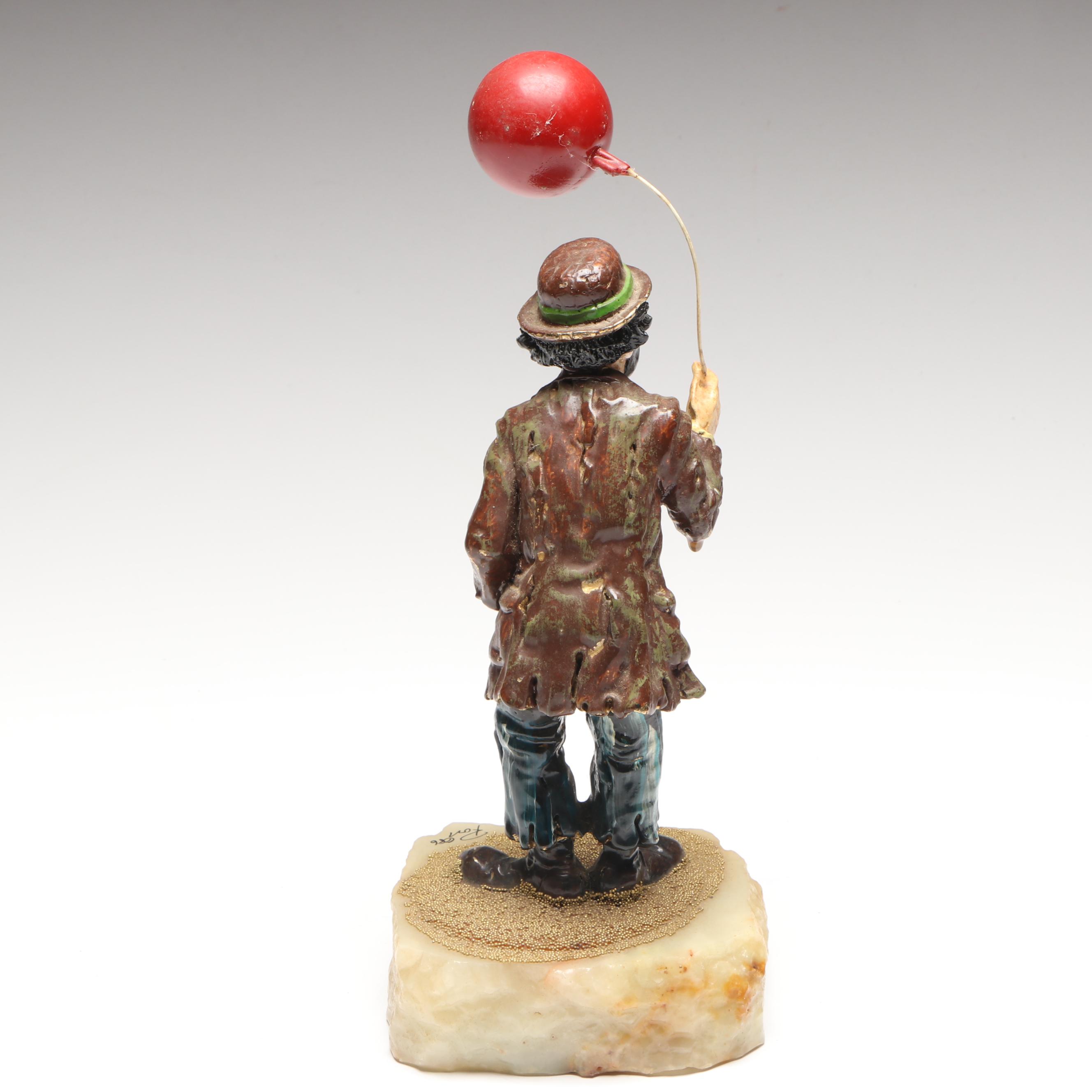 Ron Lee Signed Metal Clown Sculpture, 1986