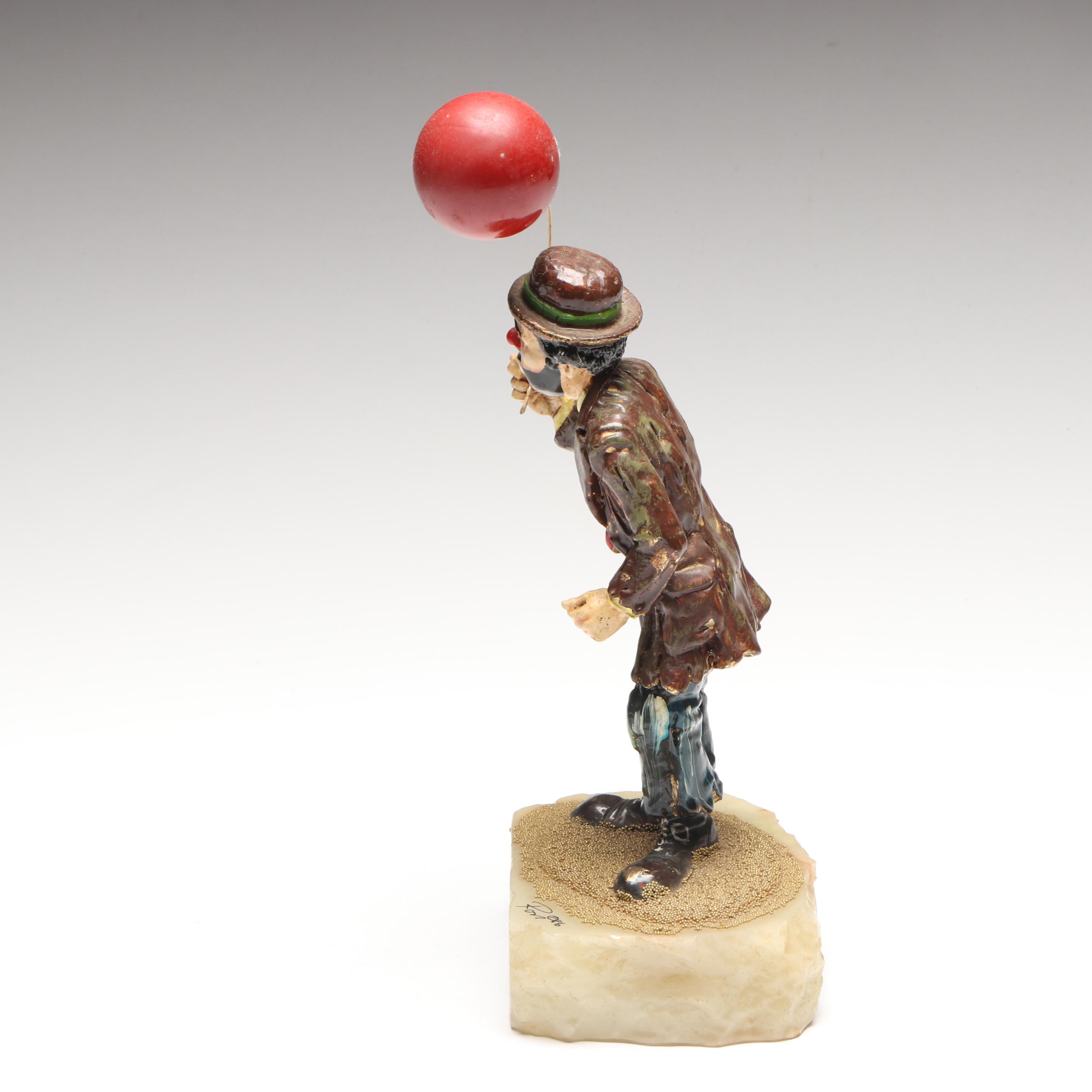 Ron Lee Signed Metal Clown Sculpture, 1986