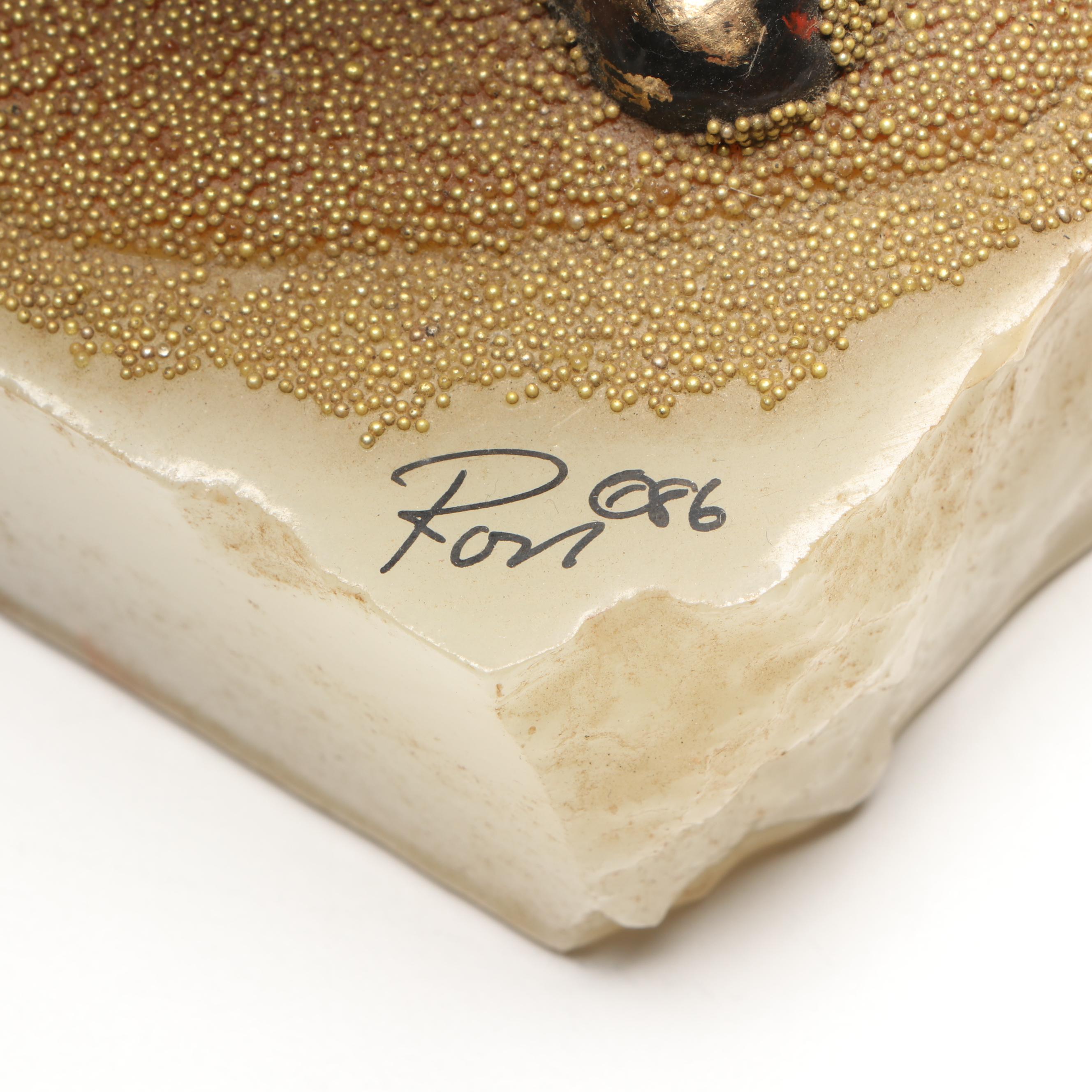 Ron Lee Signed Metal Clown Sculpture, 1986