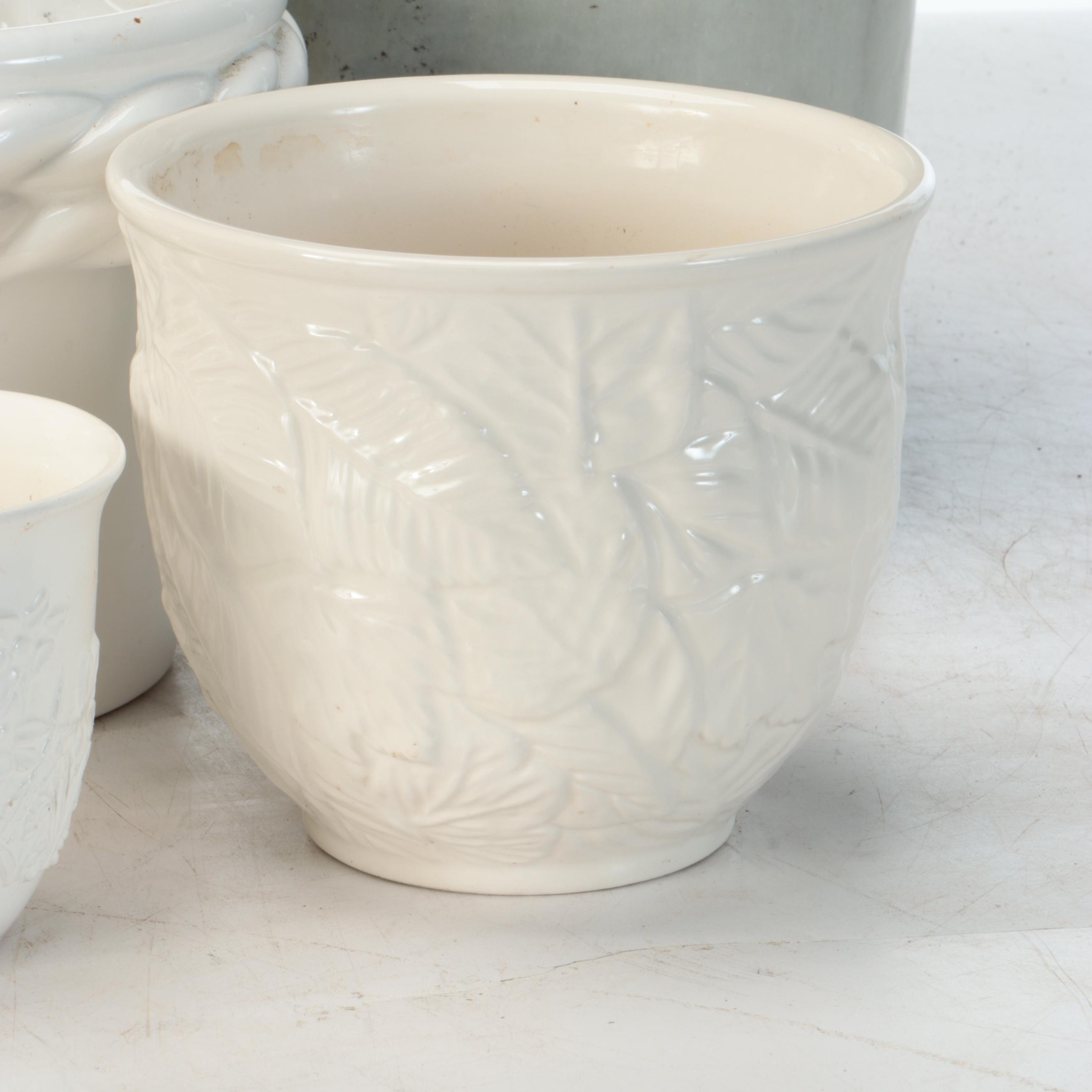 Colorful Scalloped and Other Ceramic Planters