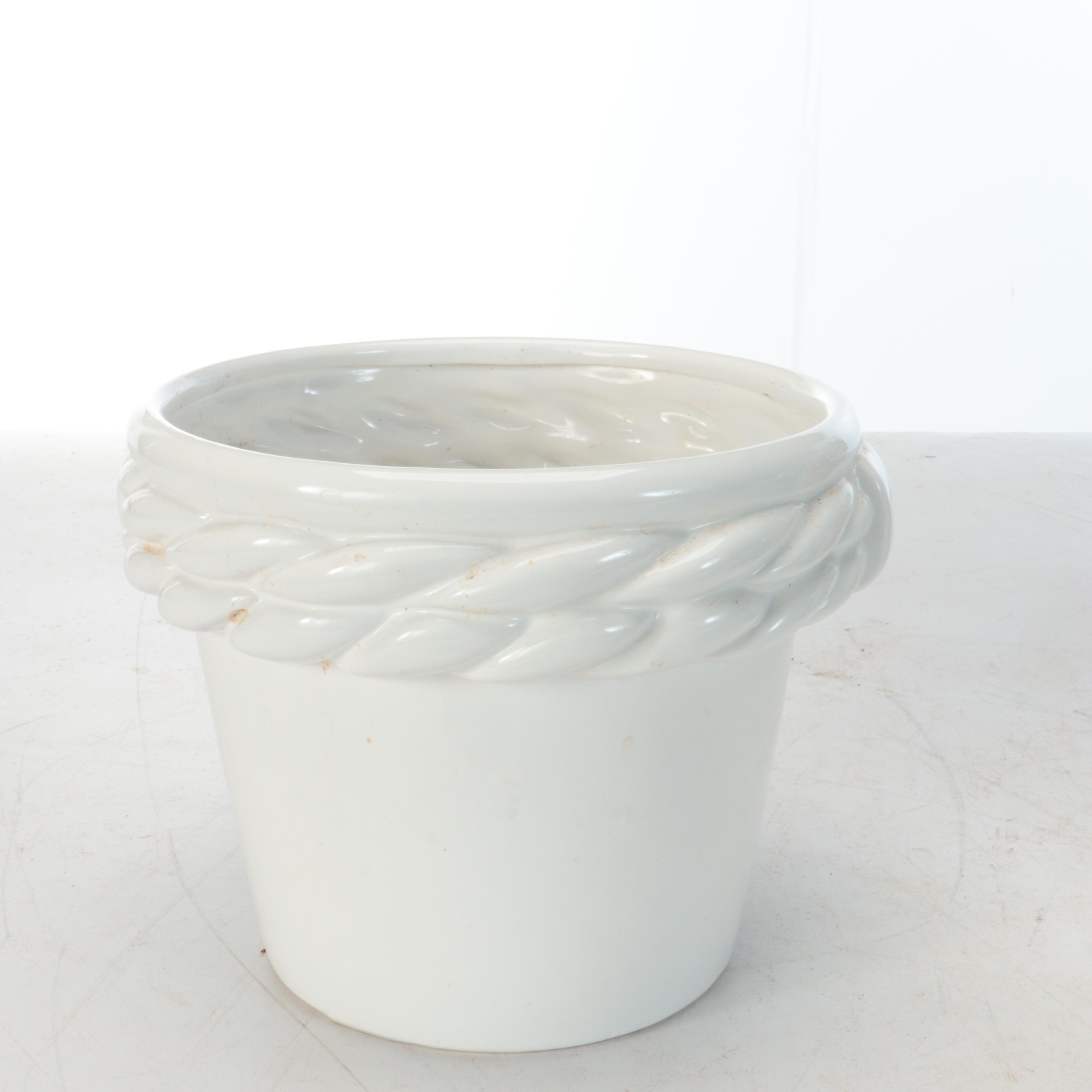 Colorful Scalloped and Other Ceramic Planters