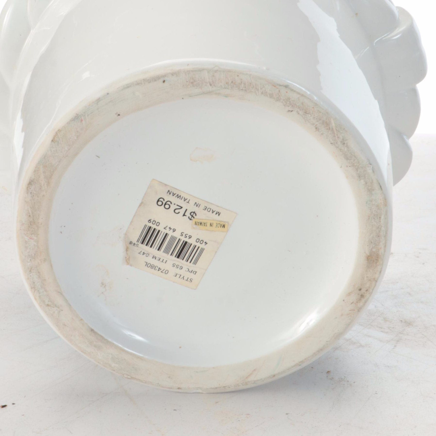 Colorful Scalloped and Other Ceramic Planters