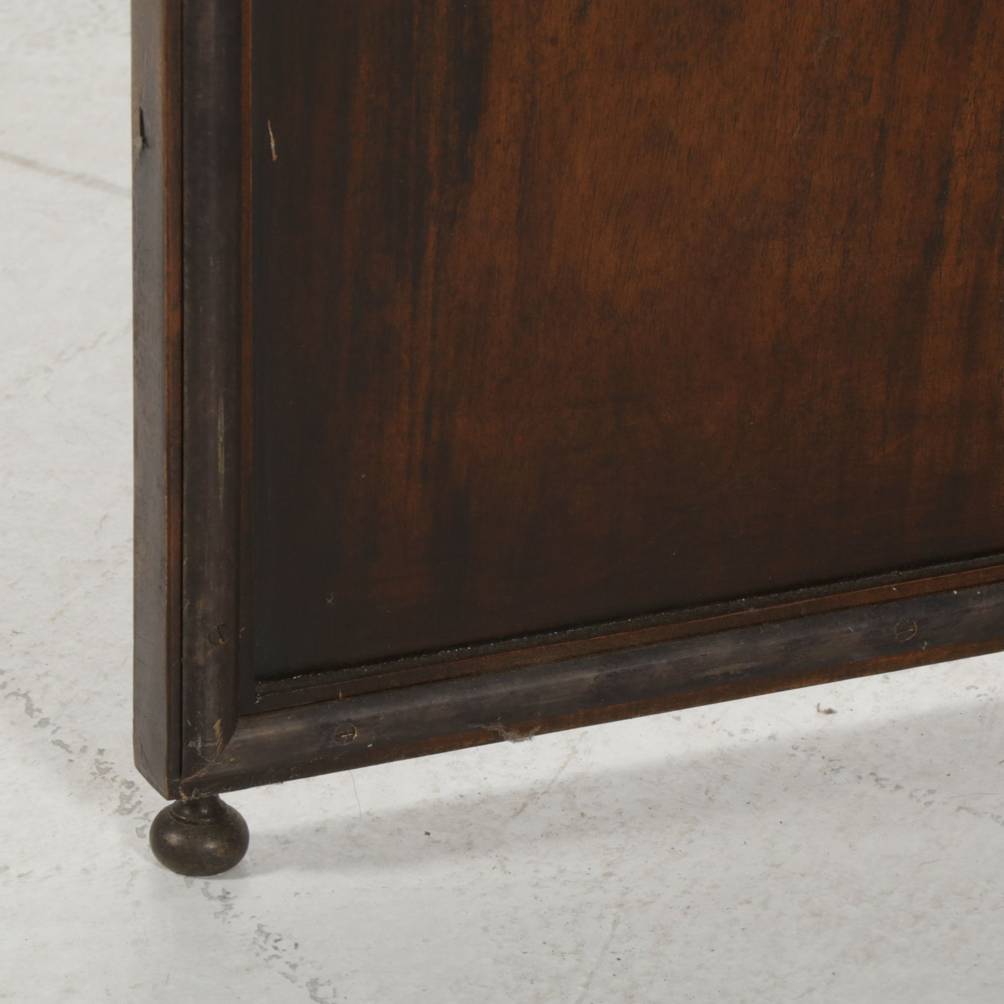 Walnut Two-Panel Rooms Screen with Beveled Glass Panes