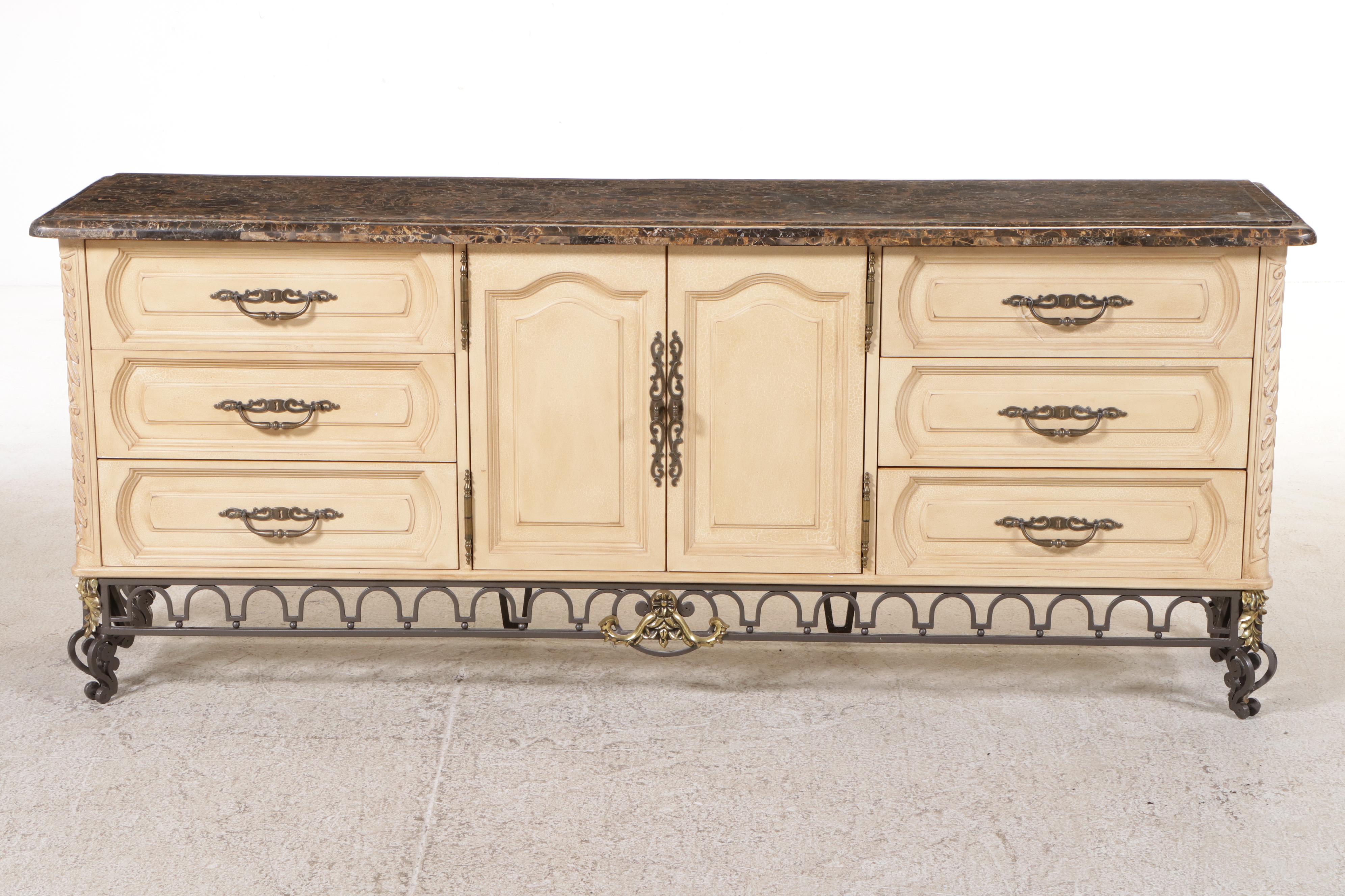 Painted Sideboard with Tessellated Marble Top