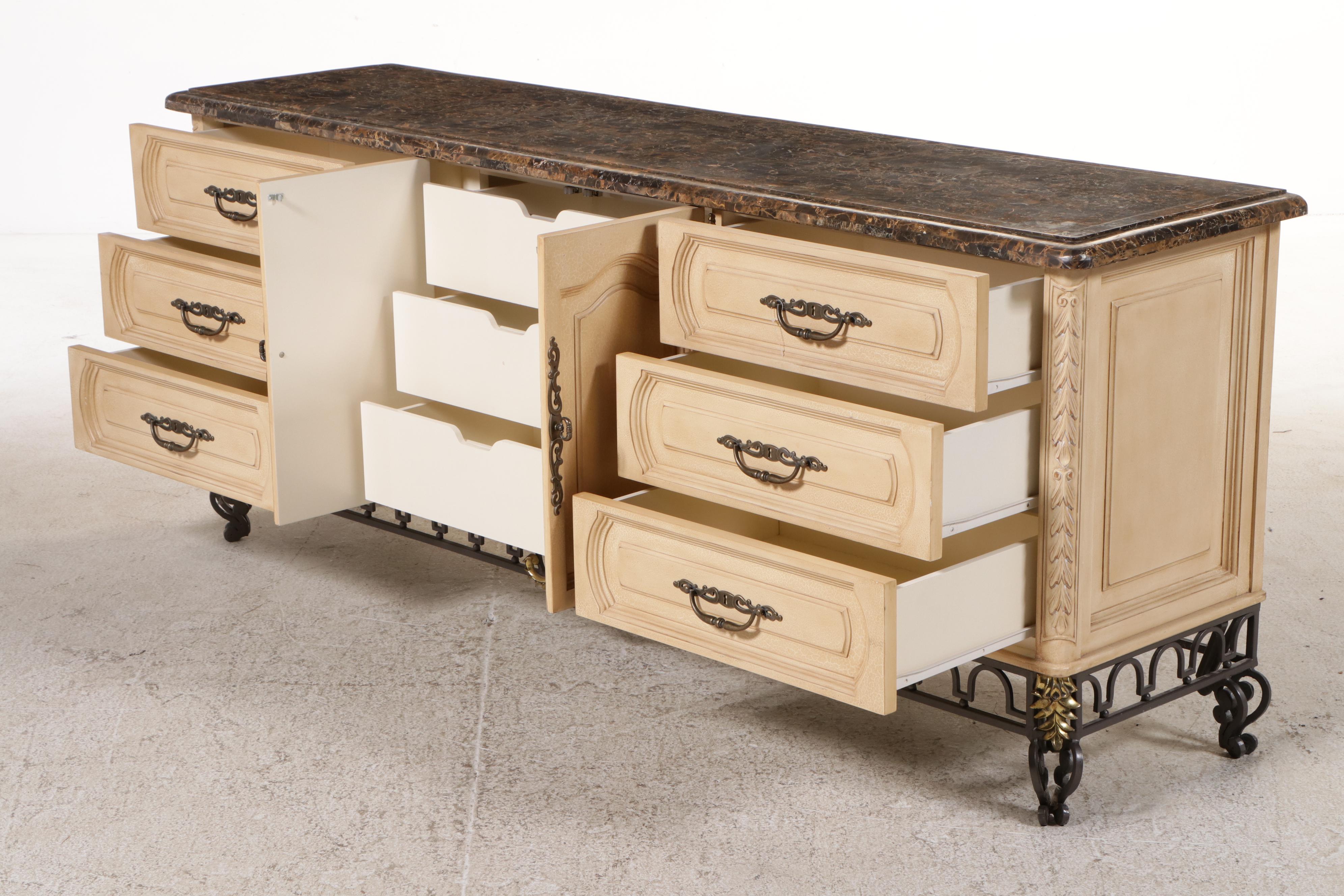 Painted Sideboard with Tessellated Marble Top
