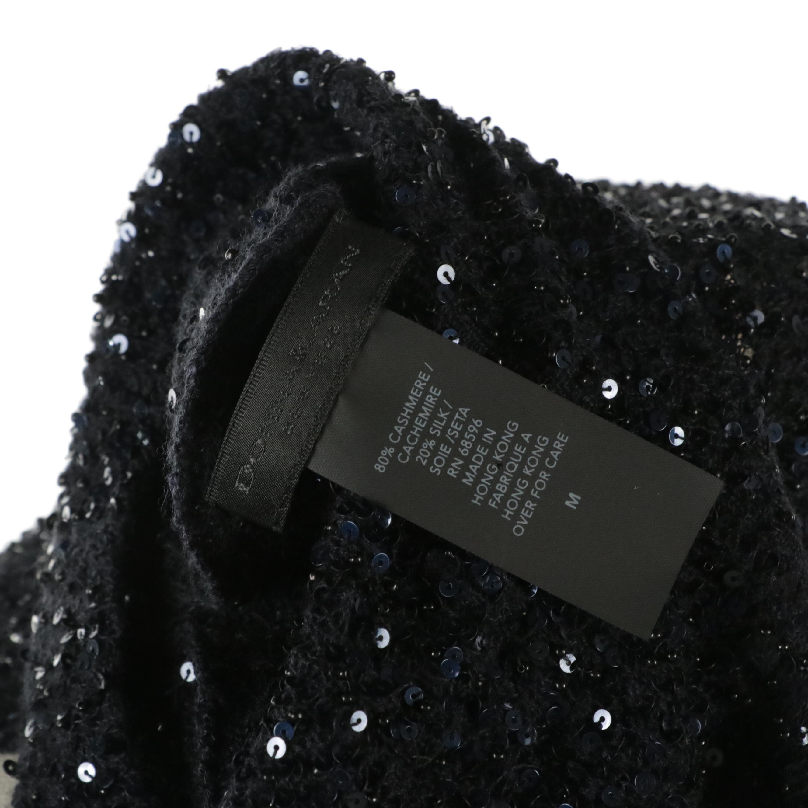 Donna Karan Sequined Cashmere/Silk & Rayon Blend Cowl Neck Sleeveless Dresses