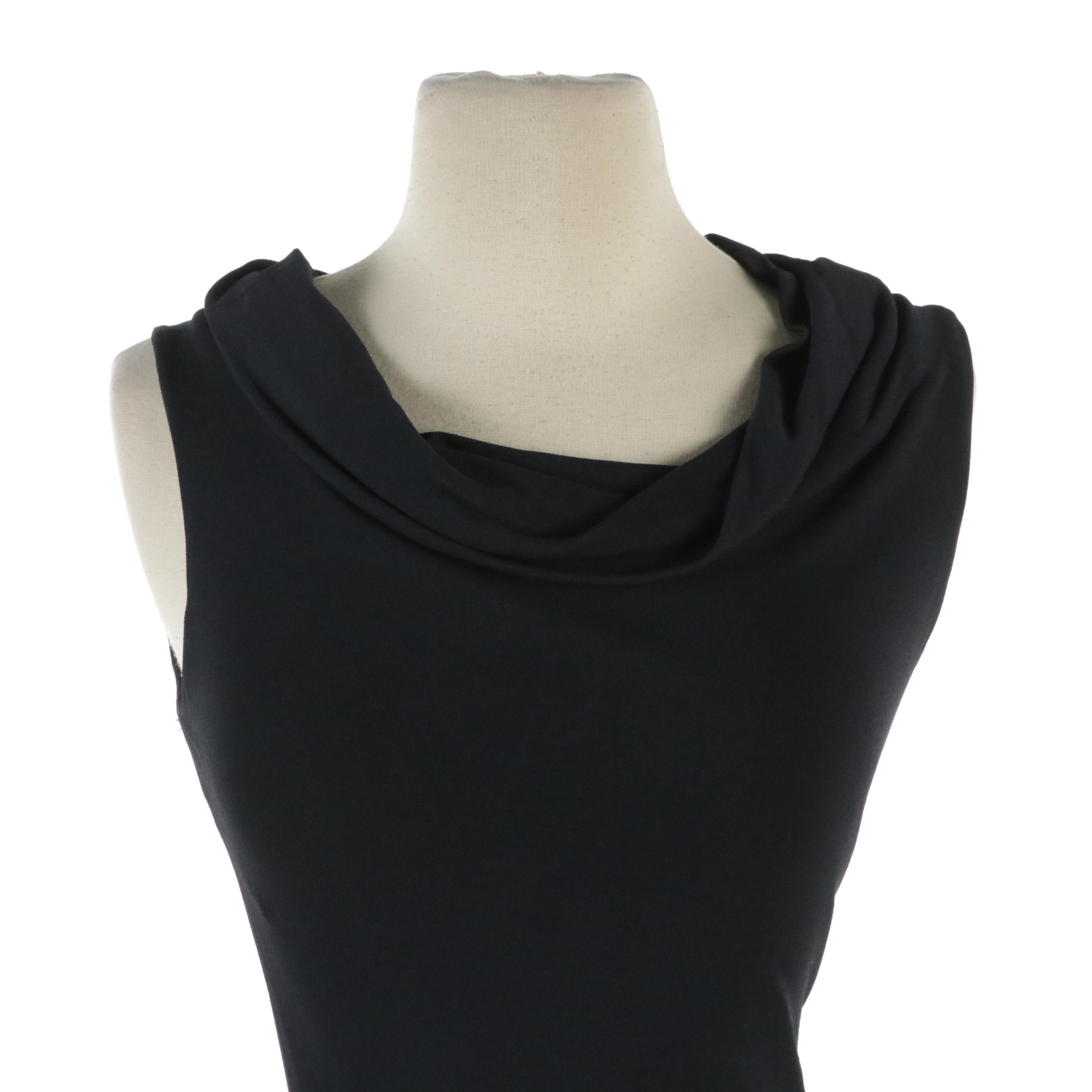 Donna Karan Sequined Cashmere/Silk & Rayon Blend Cowl Neck Sleeveless Dresses