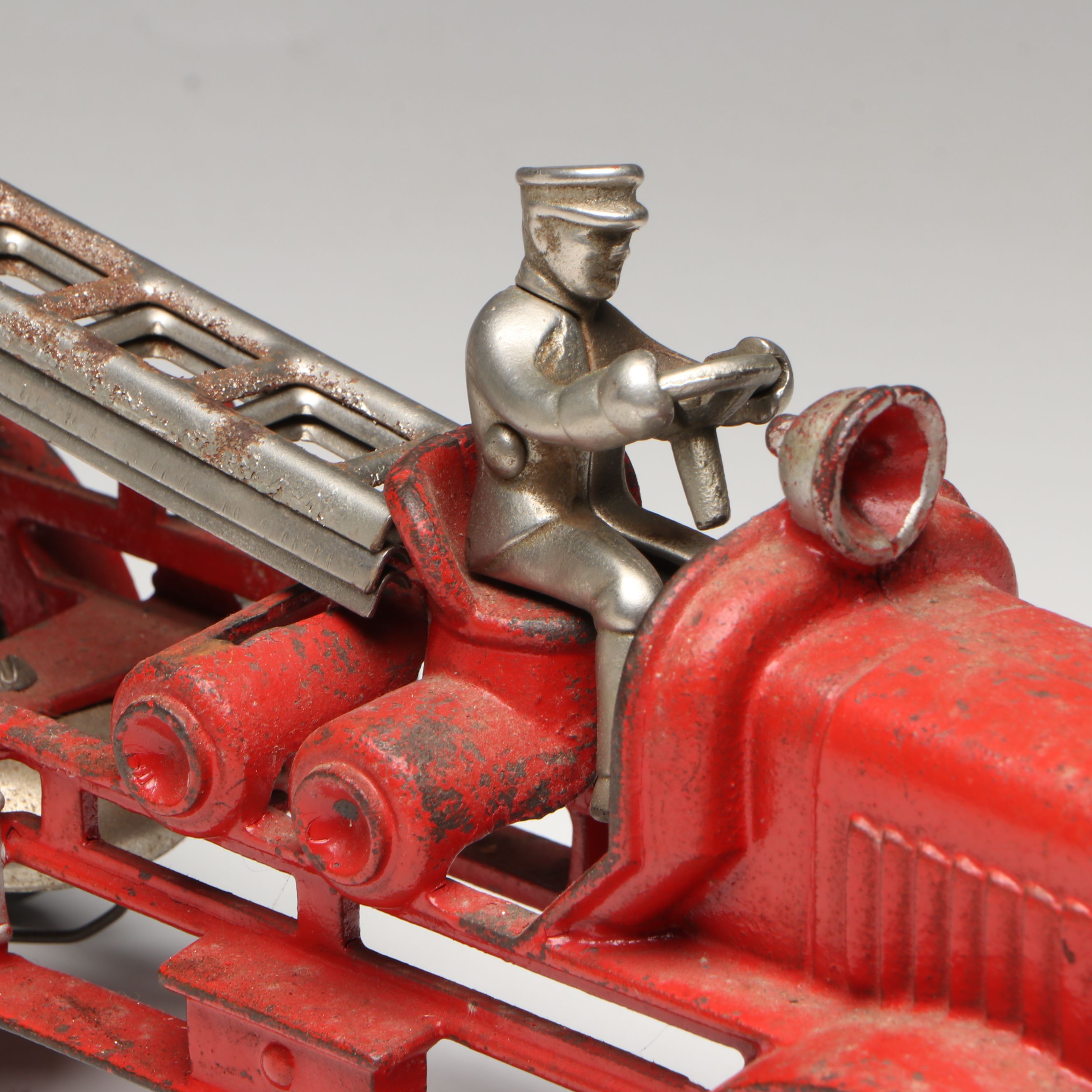 Hubley Cold-Painted Cast Iron Fire Ladder Truck, Early 20th Century