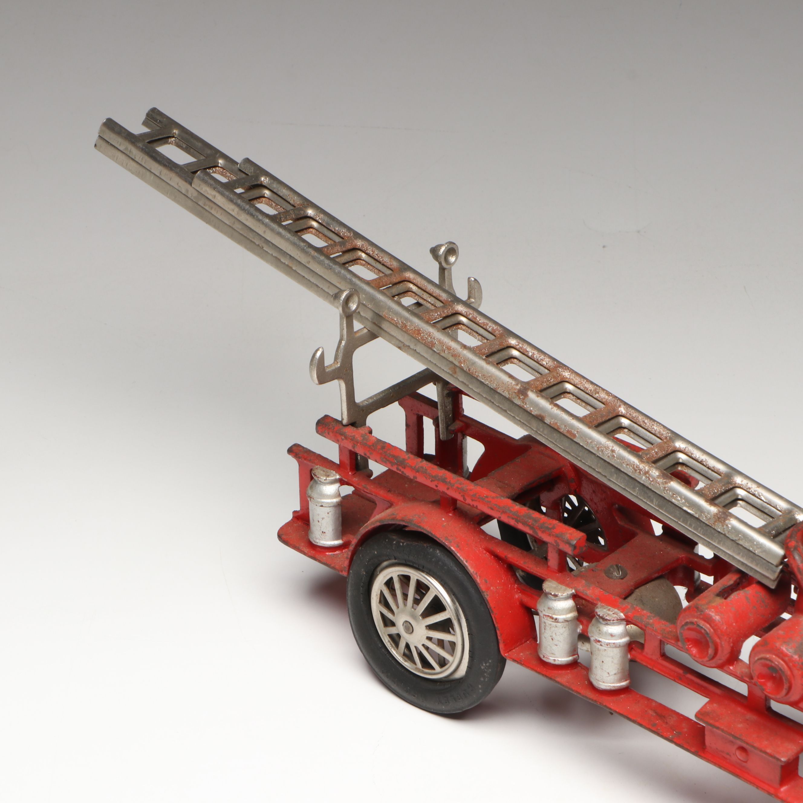 Hubley Cold-Painted Cast Iron Fire Ladder Truck, Early 20th Century