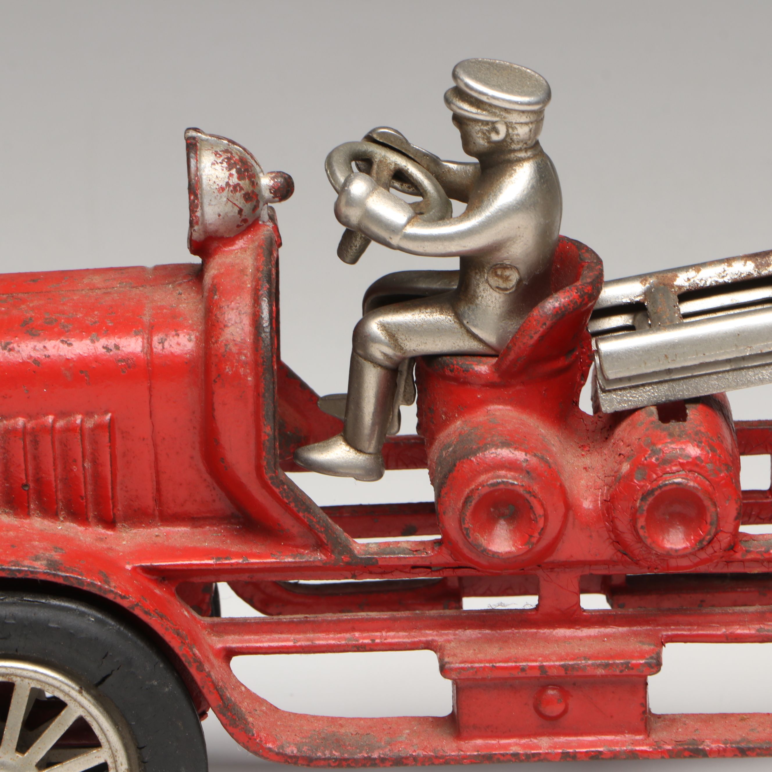 Hubley Cold-Painted Cast Iron Fire Ladder Truck, Early 20th Century