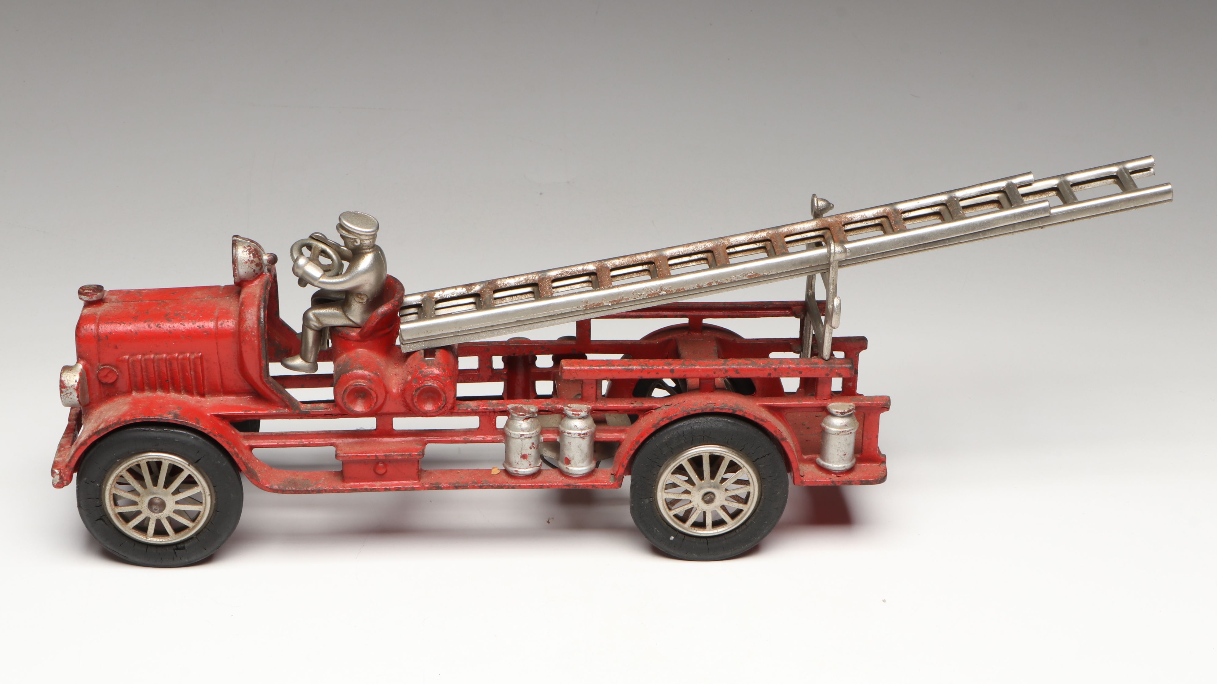 Hubley Cold-Painted Cast Iron Fire Ladder Truck, Early 20th Century