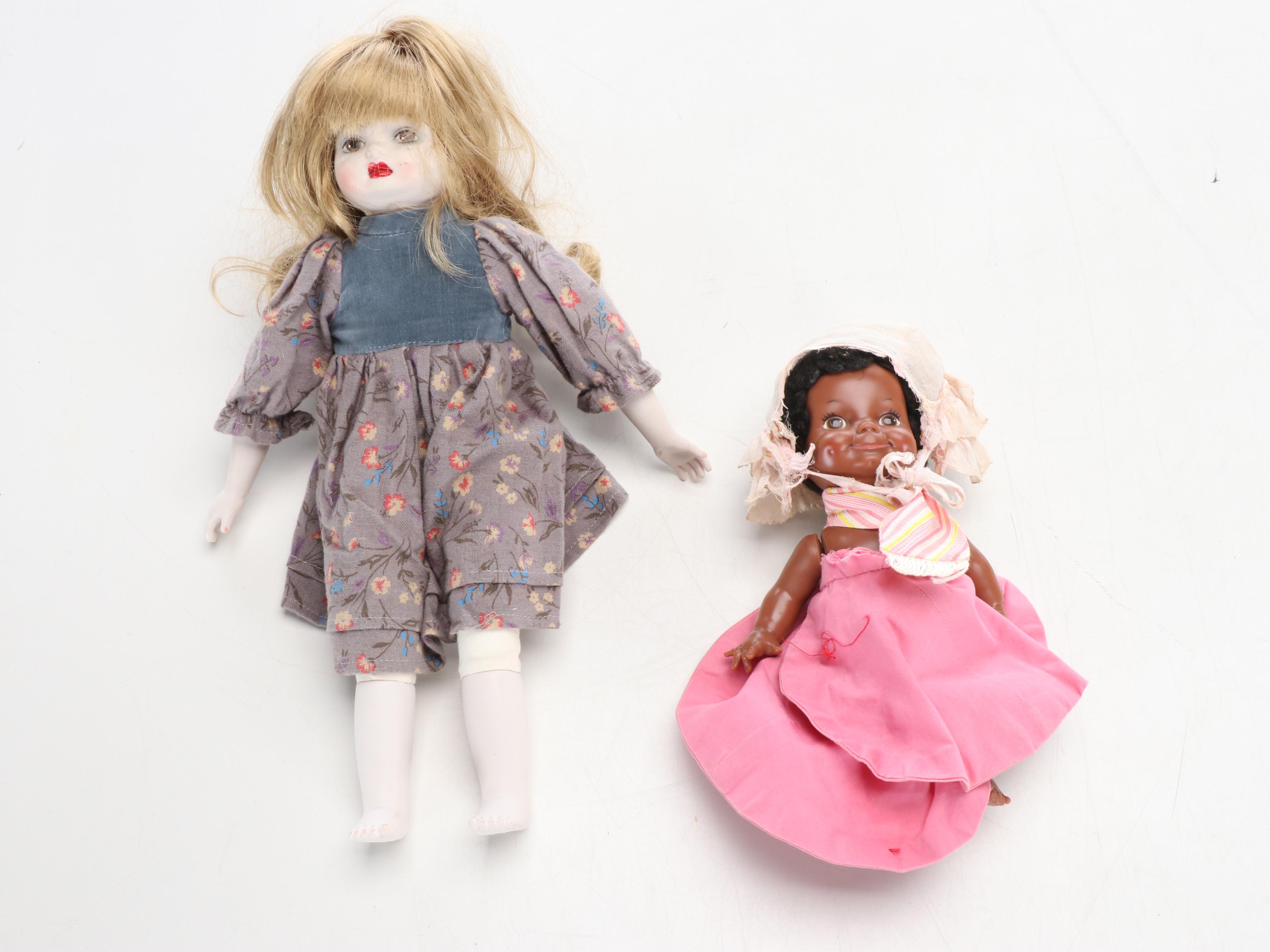 Children's Miniature Toy Kitchen Appliances and Dolls in Carriage