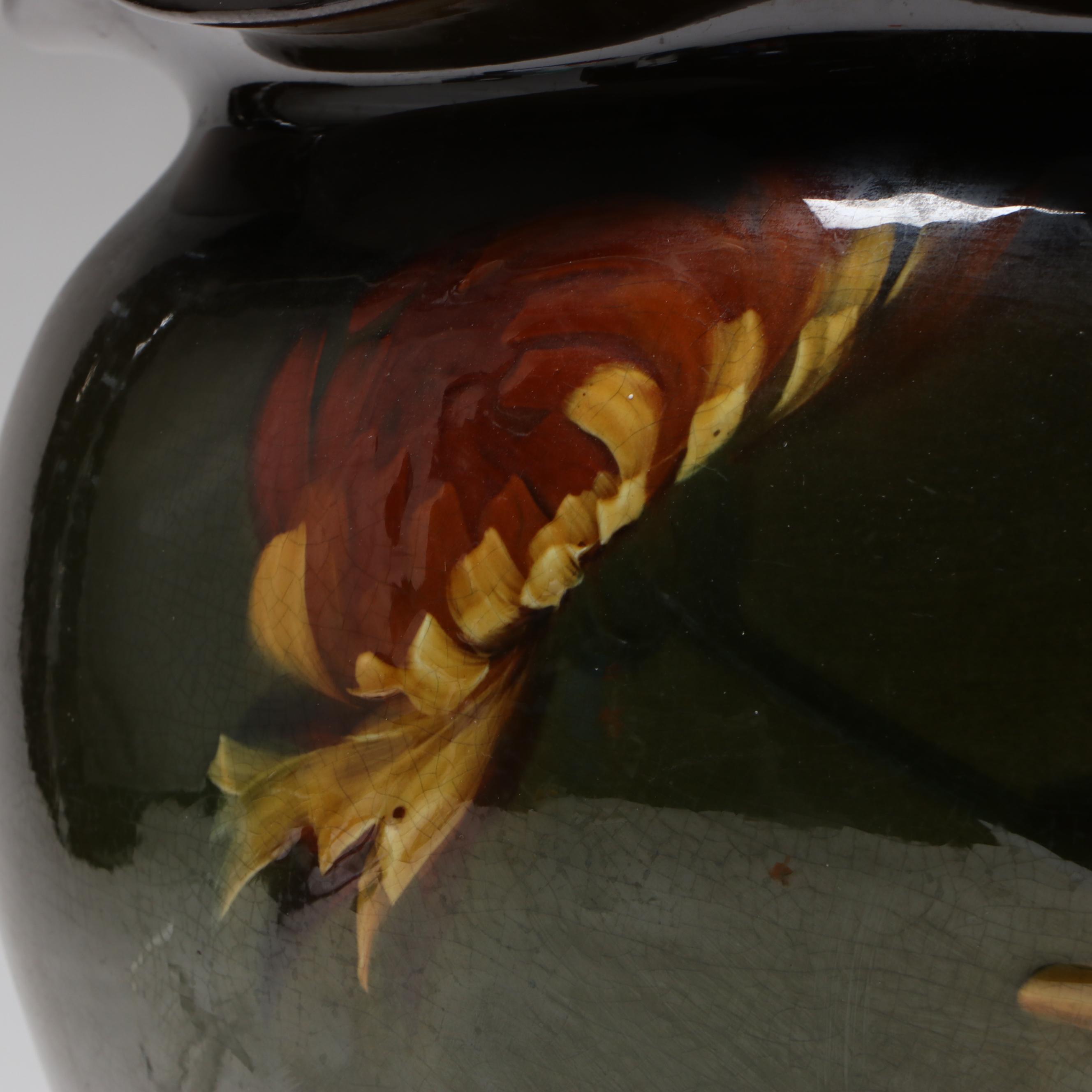 Albert Radford "Ruko" Hand-Painted Art Pottery Ruffled Edge Jardinière