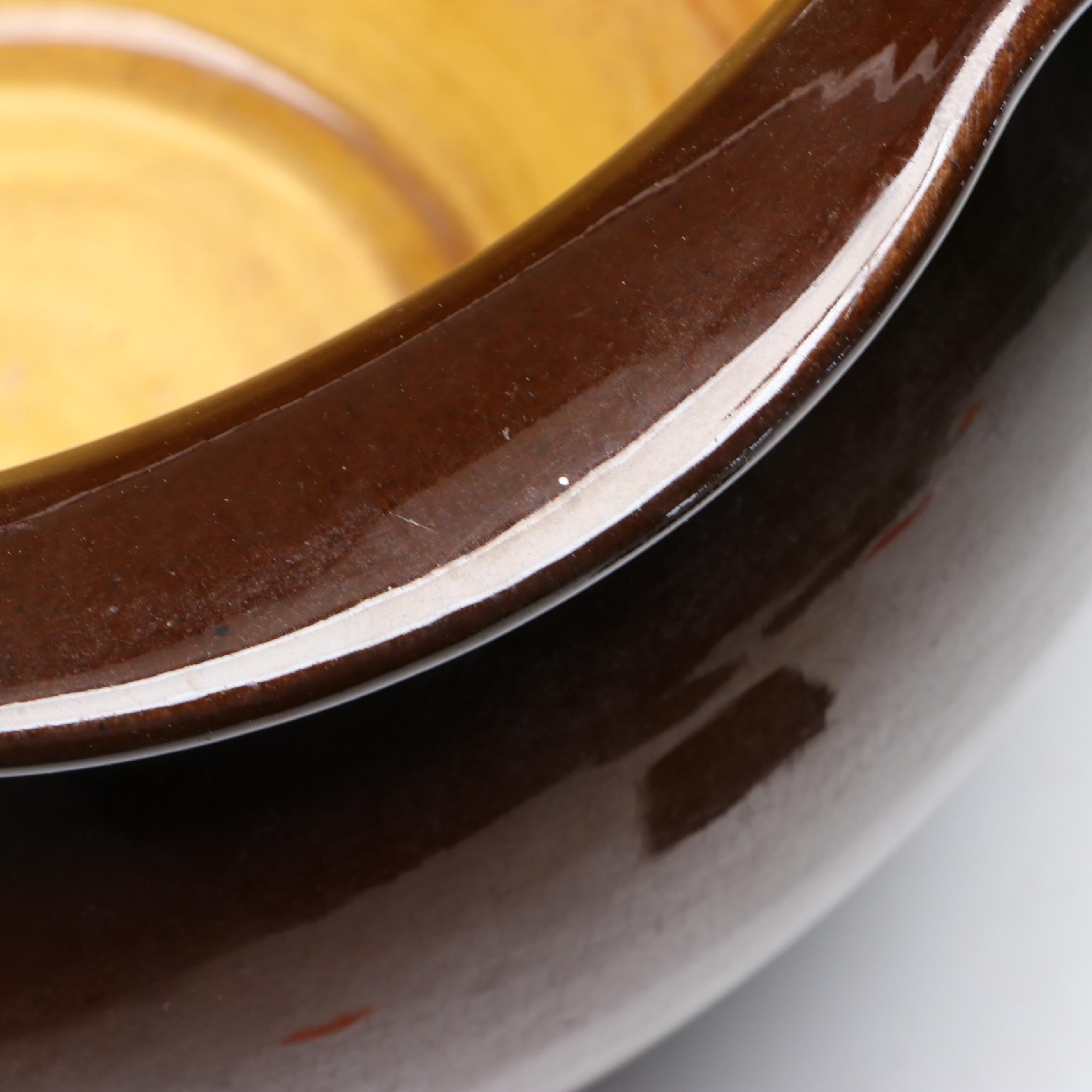 Albert Radford "Ruko" Hand-Painted Art Pottery Ruffled Edge Jardinière