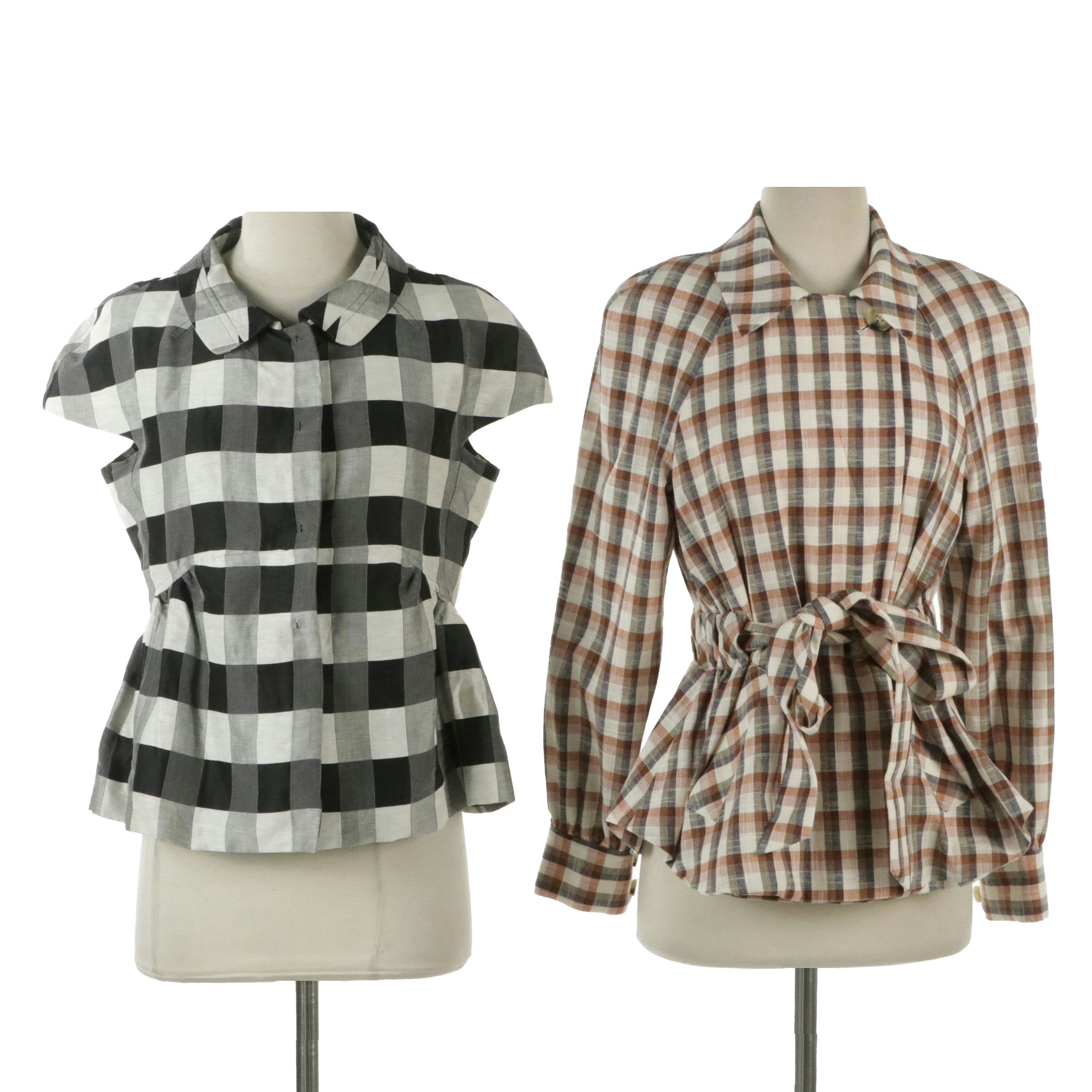 Piazza Sempione Linen and Silk Blend Snap Front Top and Veronica Beard Jacket