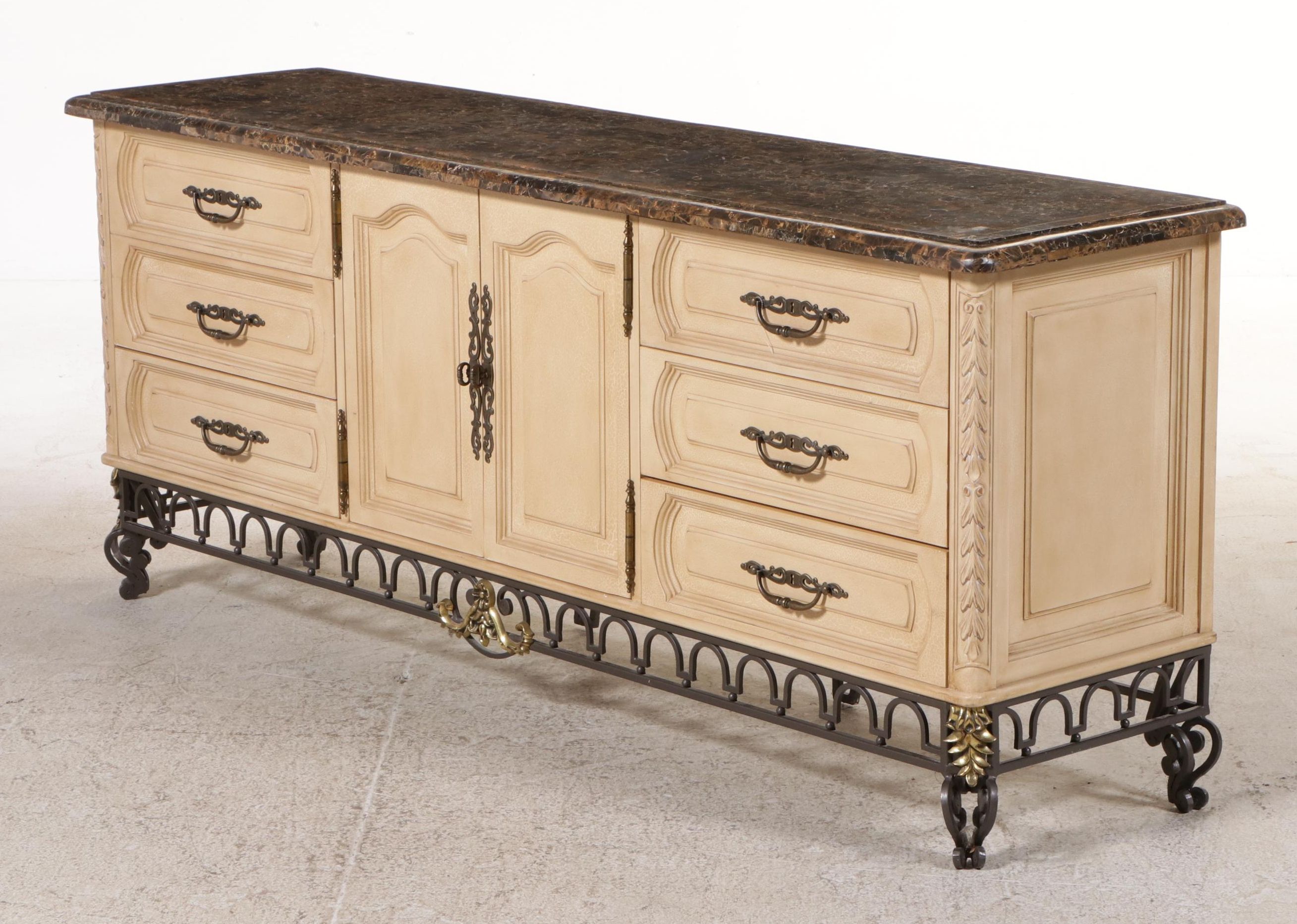 Painted Sideboard with Tessellated Marble Top