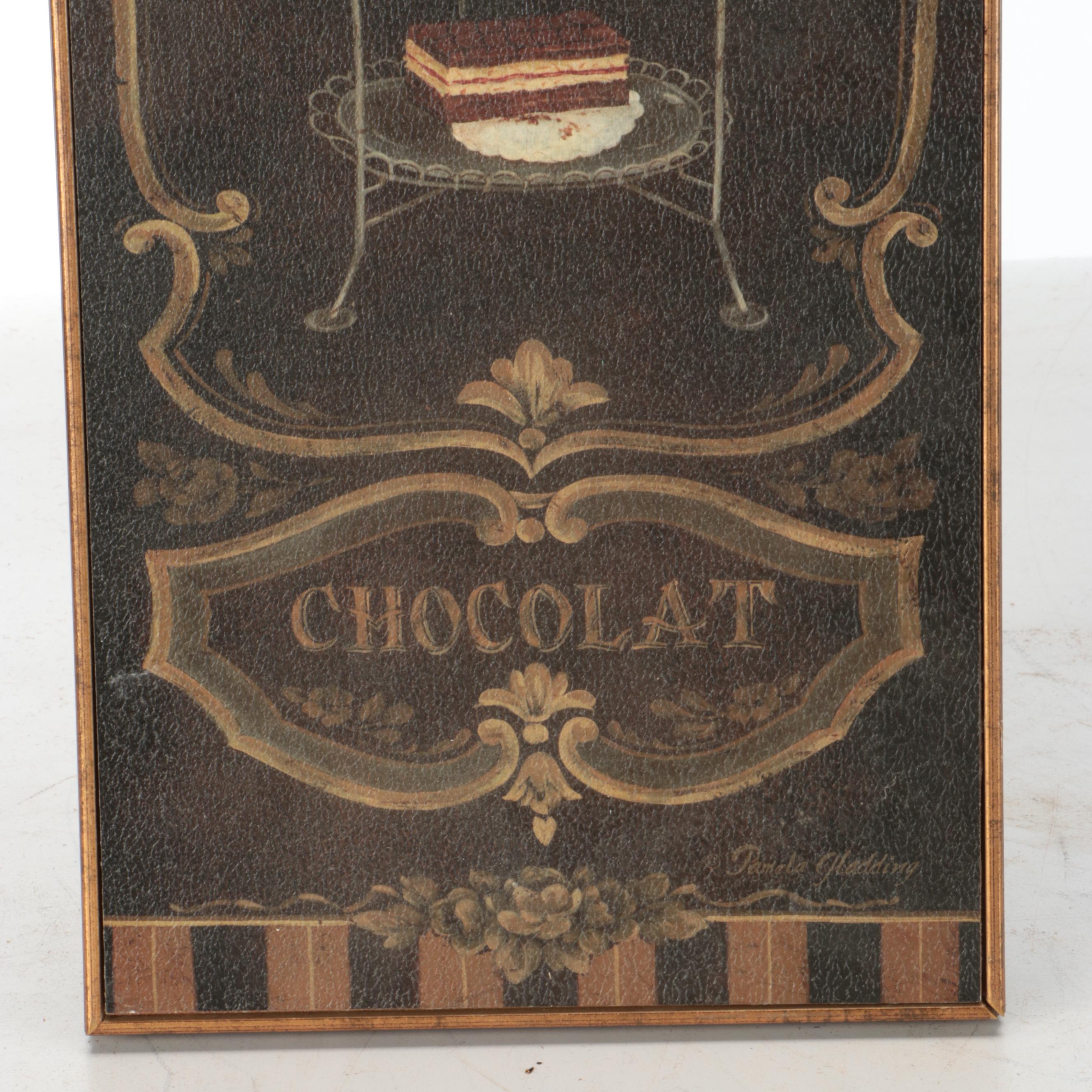 French "Patisserie Chocolate" Wall Plaque by Pamela Gladding, Vintage