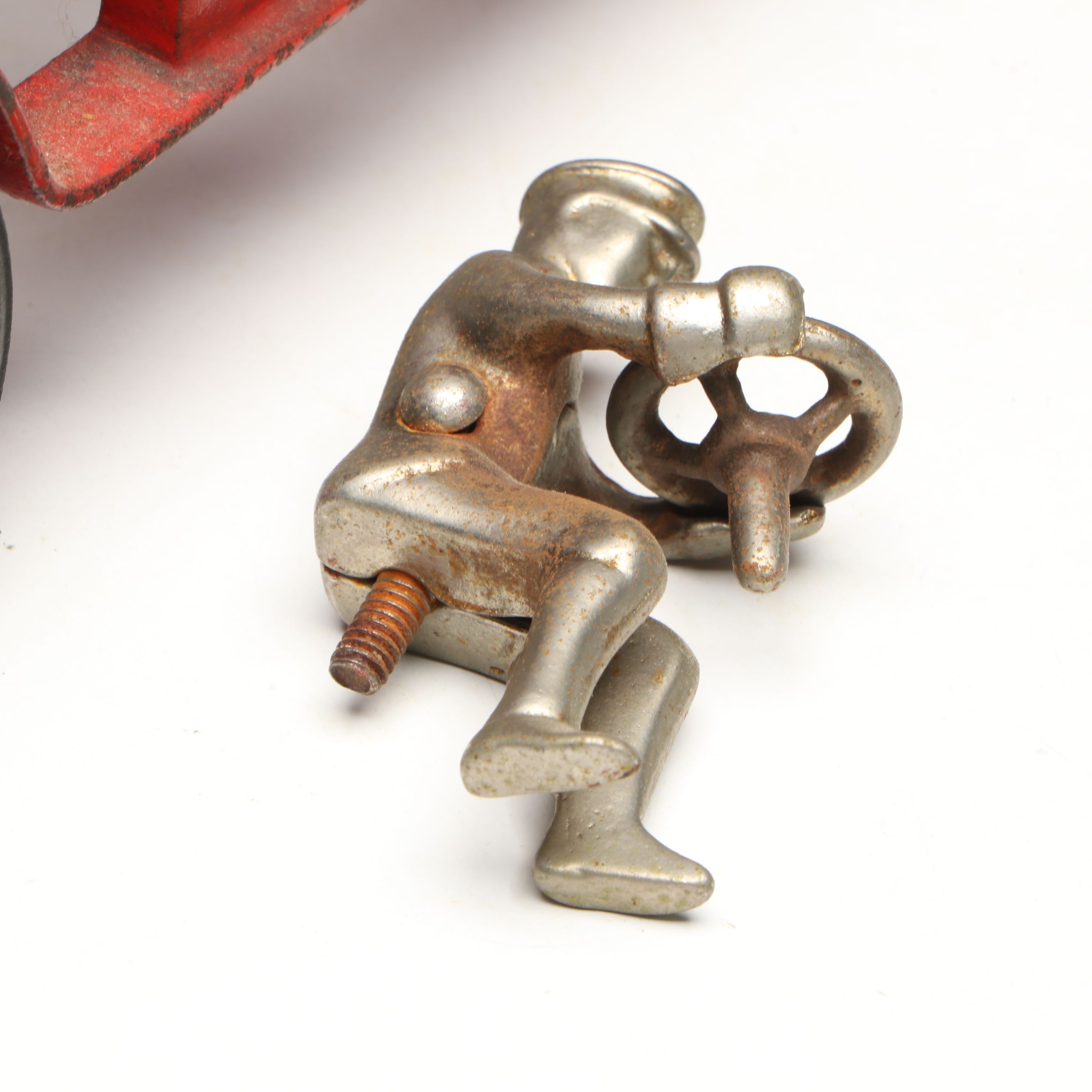 Hubley Cast Iron Cold-Painted Fire Ladder Truck with Driver, Early 20th Century