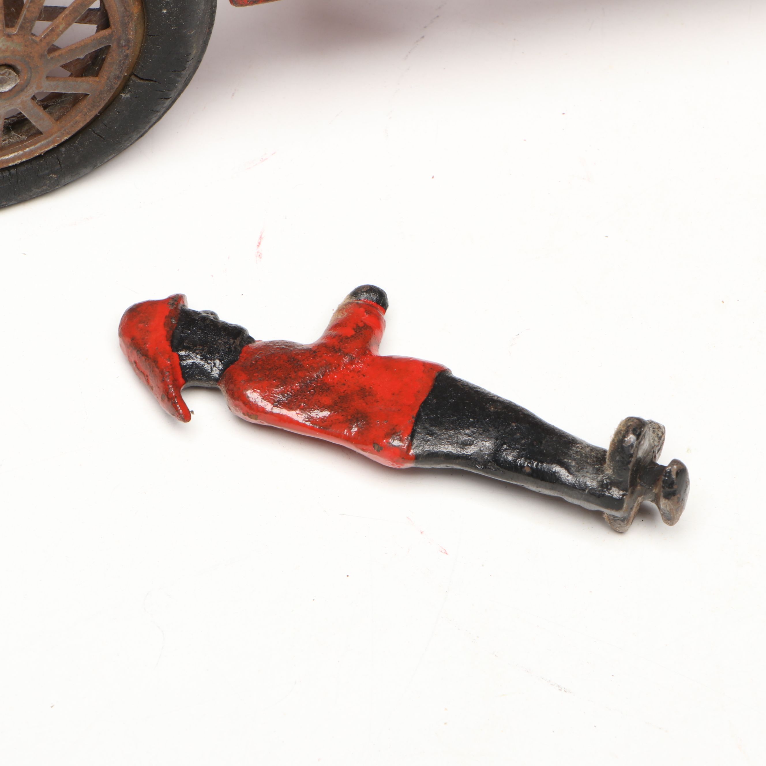 Hubley Cast Iron Cold-Painted Fire Ladder Truck with Driver, Early 20th Century