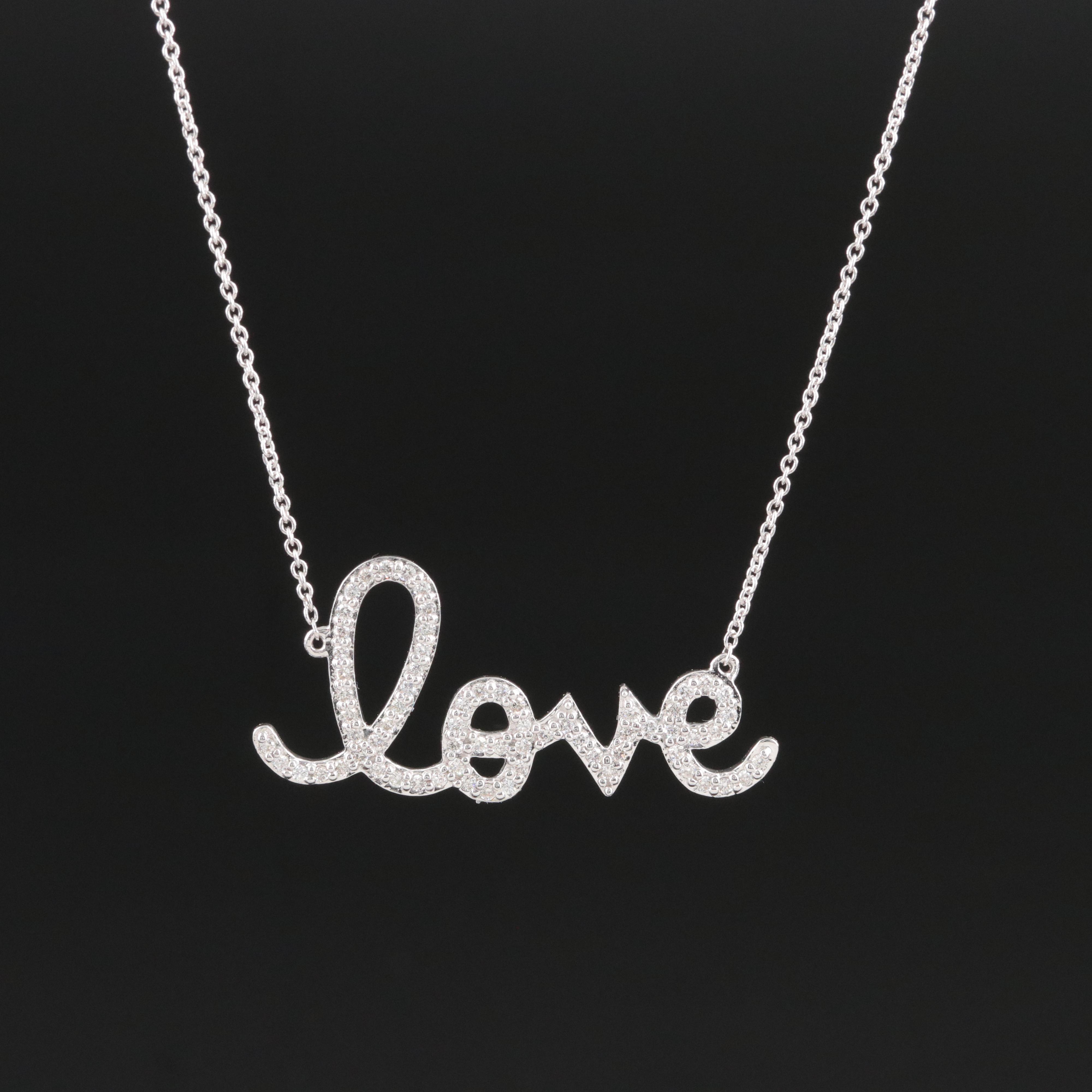 14K 0.33 CTW Diamond "Love" Necklace