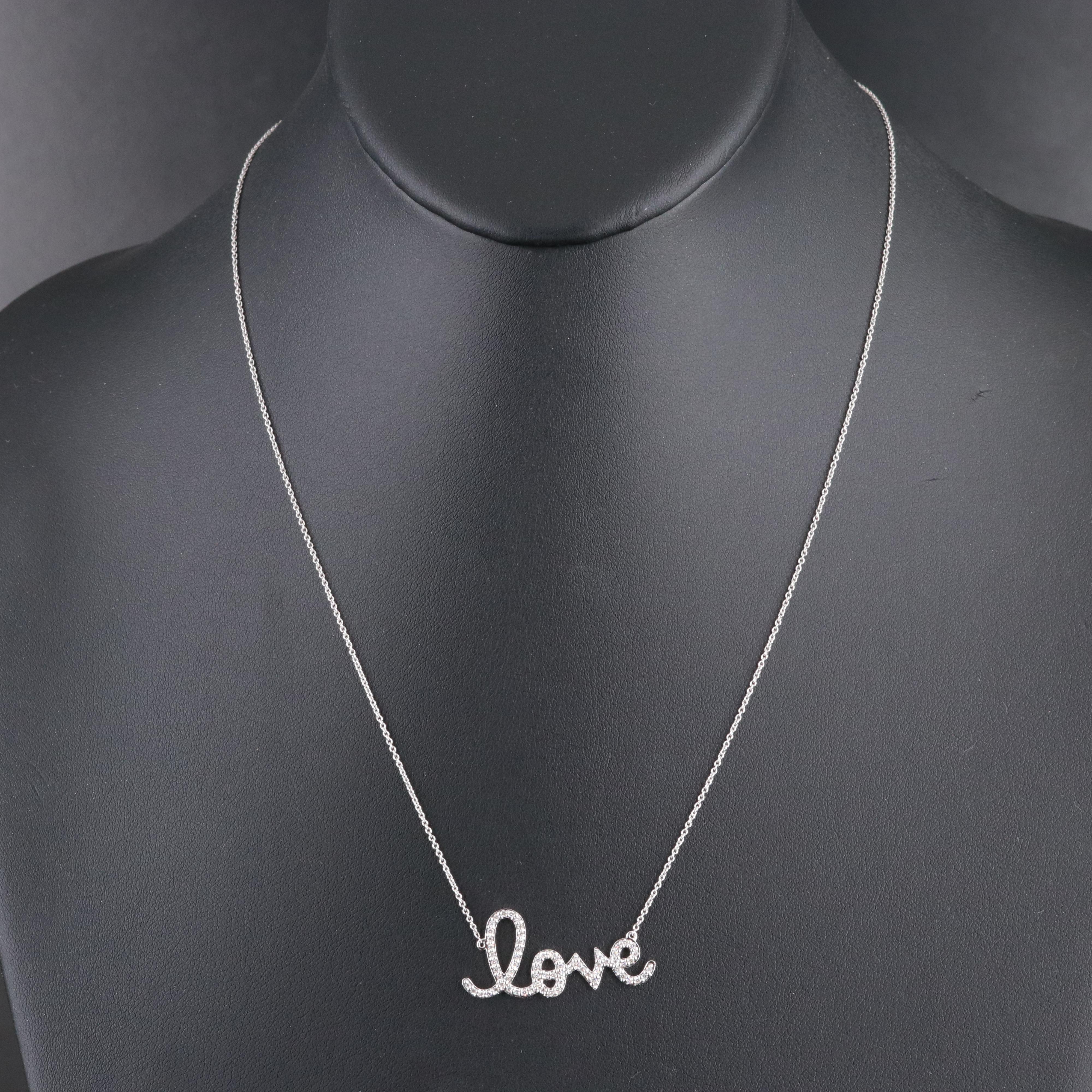 14K 0.33 CTW Diamond "Love" Necklace