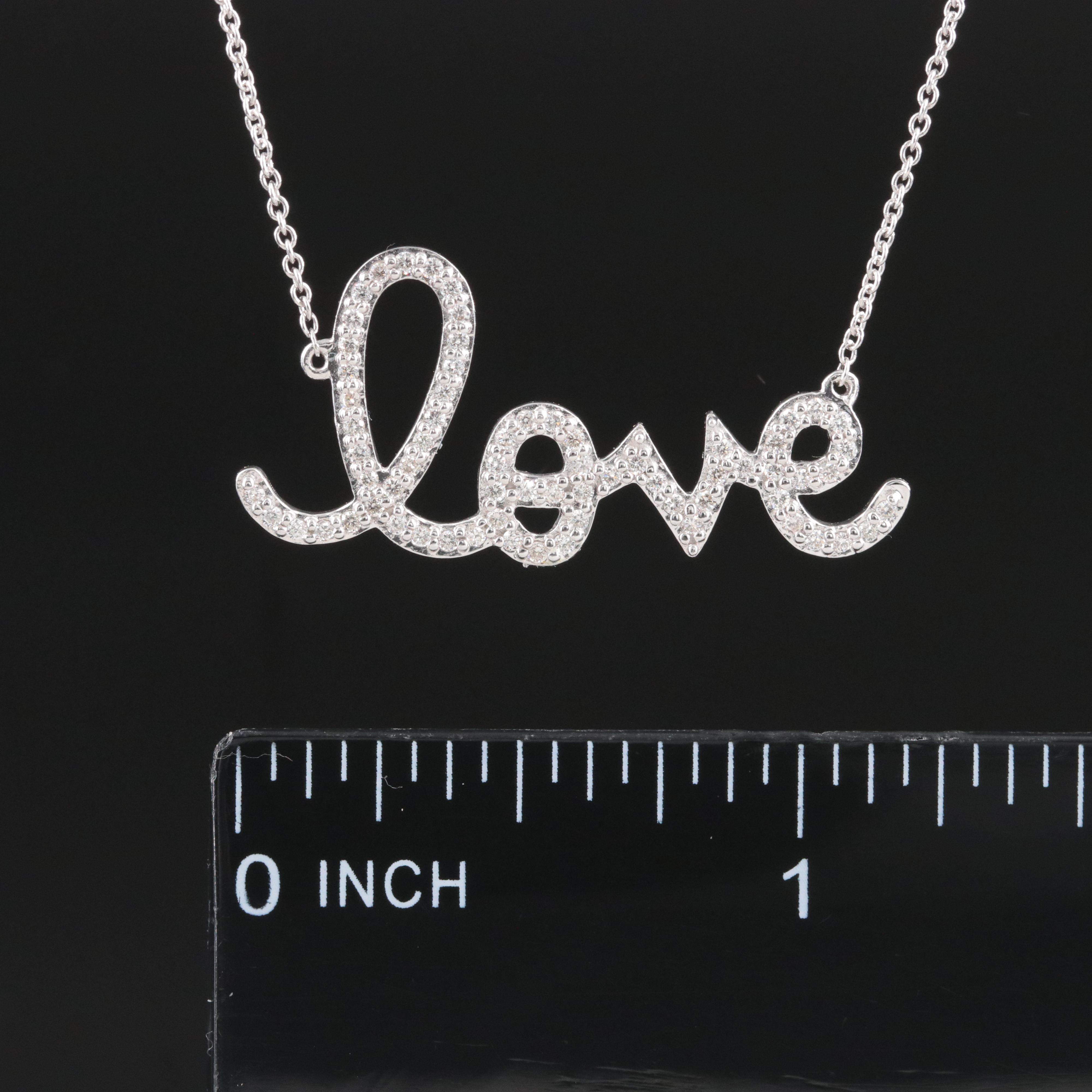 14K 0.33 CTW Diamond "Love" Necklace