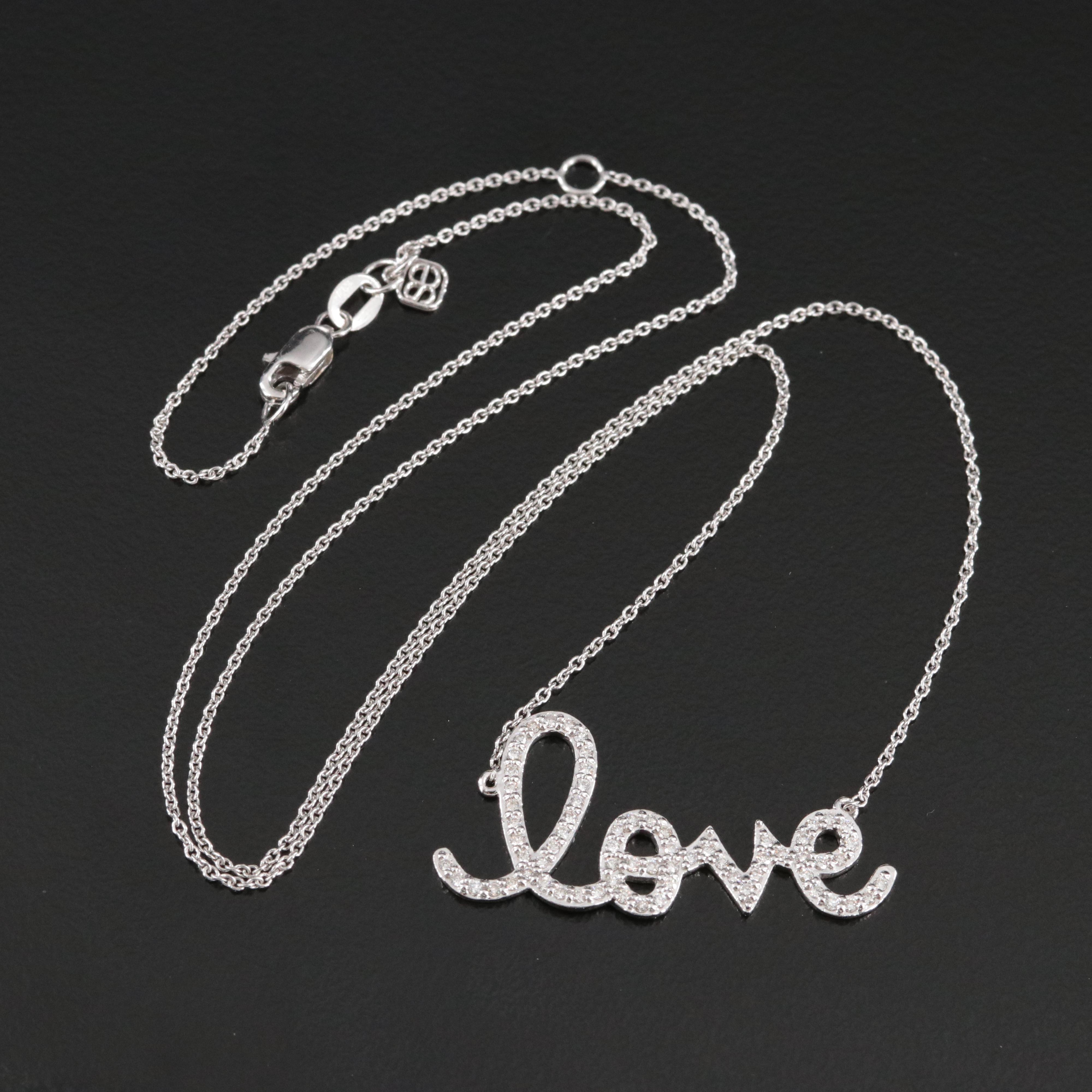 14K 0.33 CTW Diamond "Love" Necklace