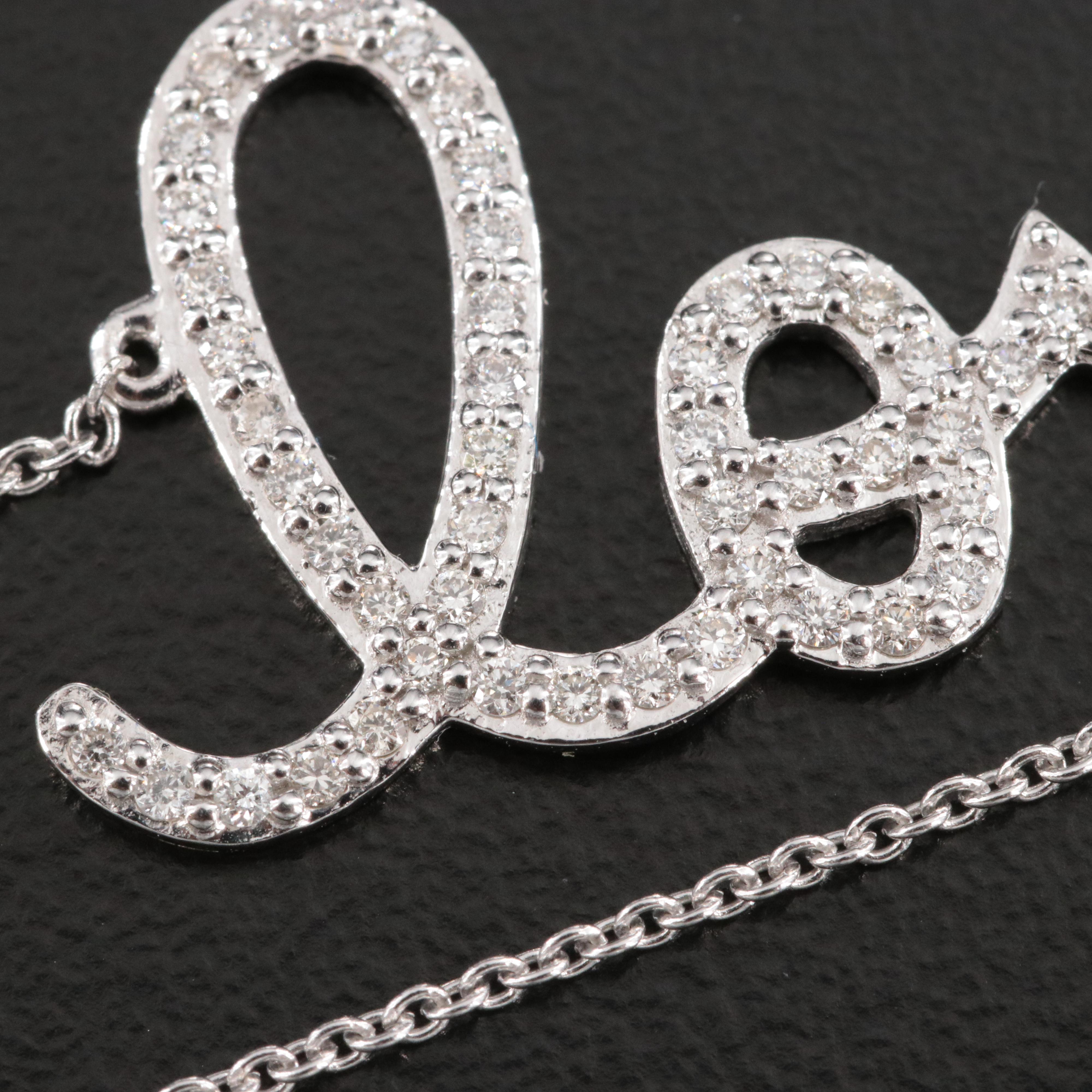14K 0.33 CTW Diamond "Love" Necklace