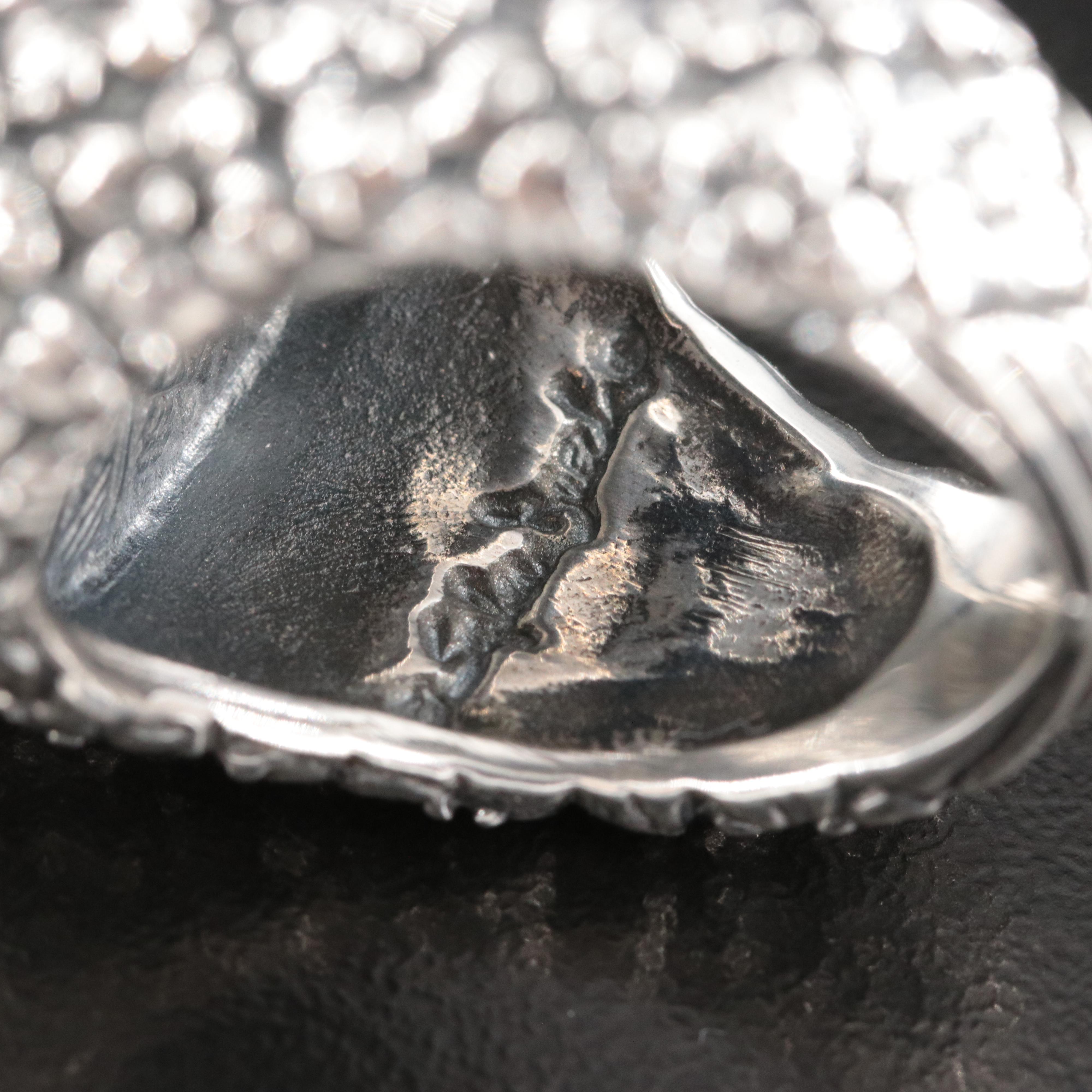 Stephen Dweck Sterling Amber Floral Ring