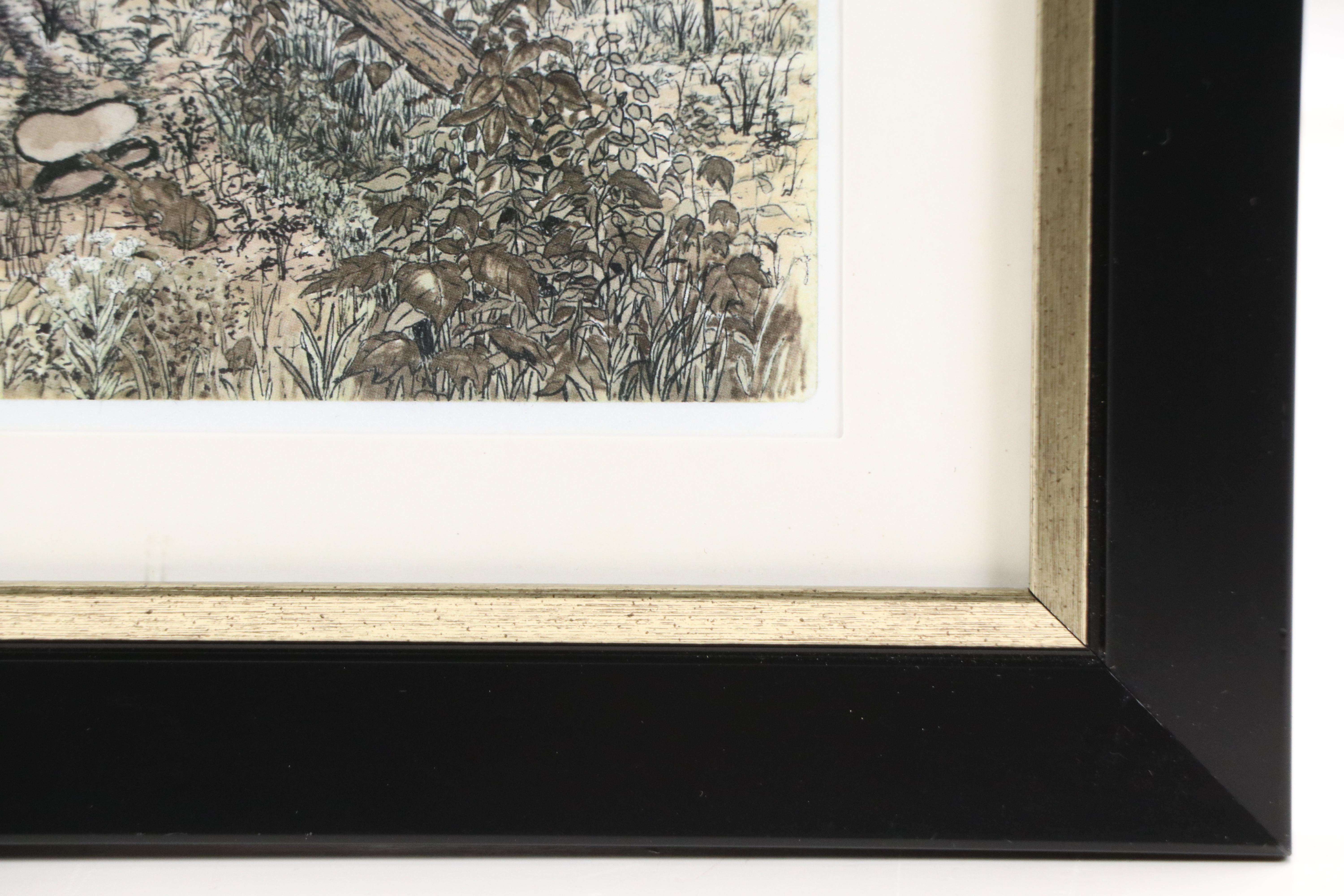 Rural Landscape With Dilapidated Farmhouse Offset Lithograph