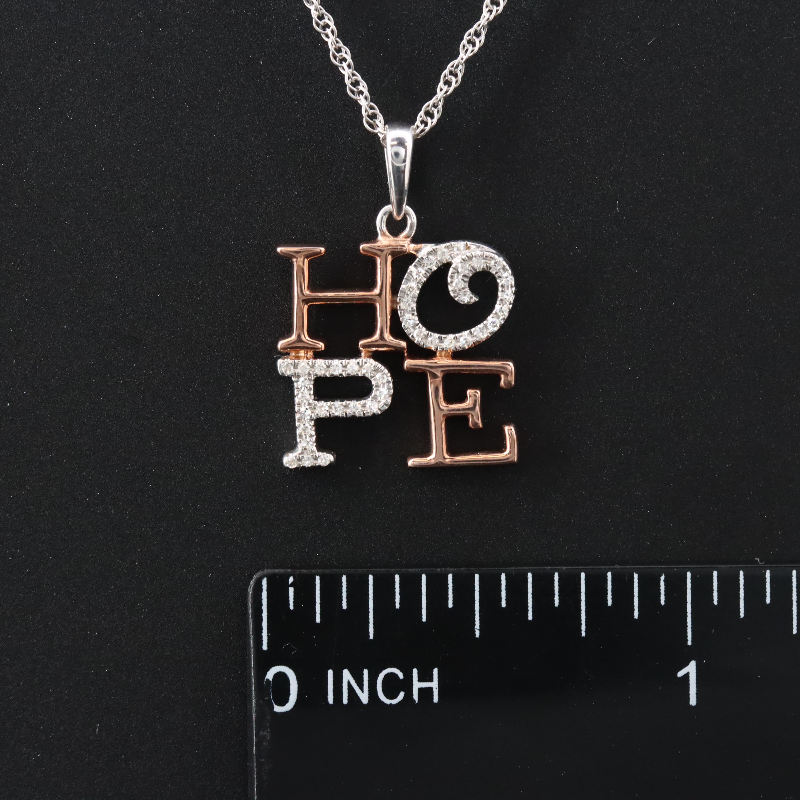 Sterling Diamond 'Hope' Pendant Necklace