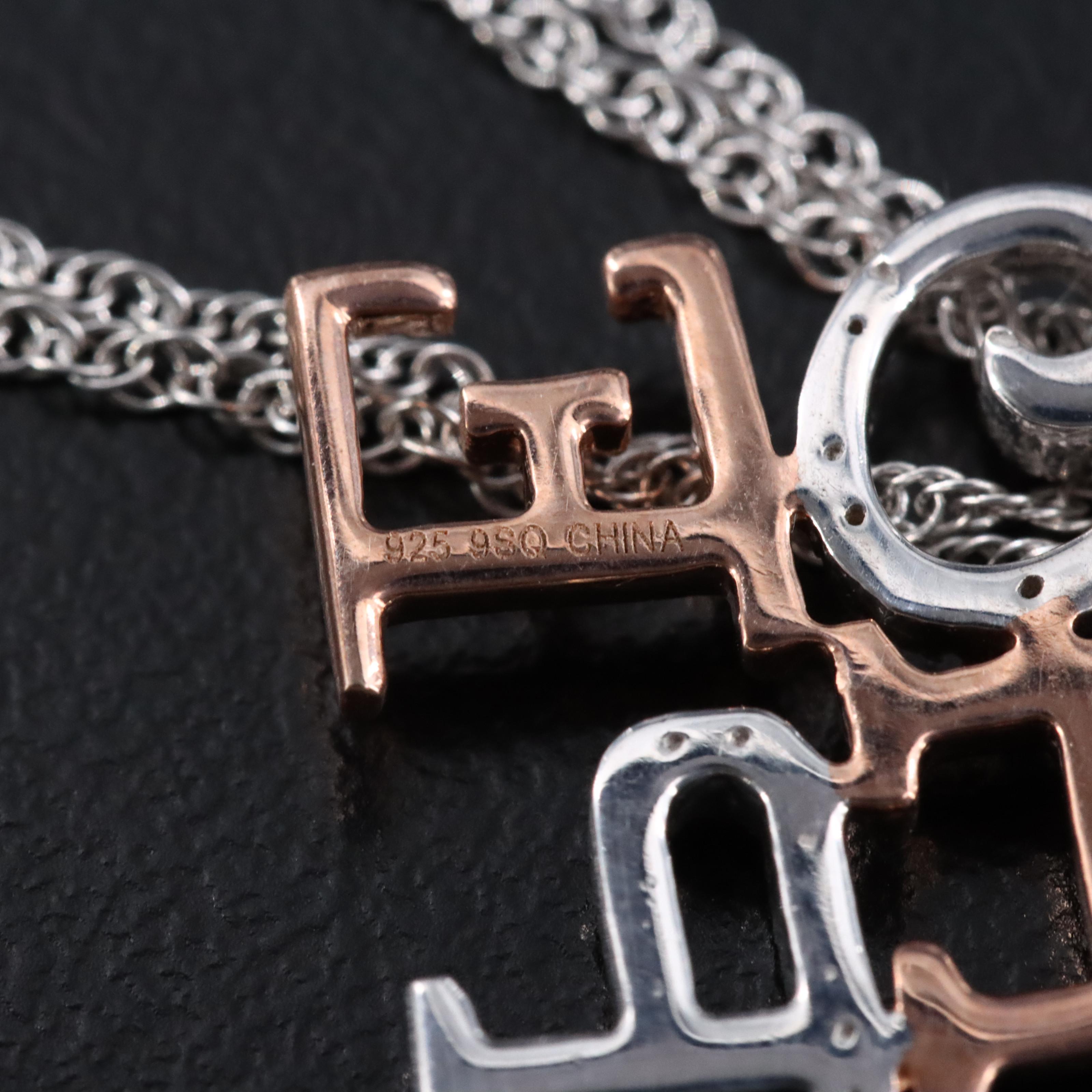 Sterling Diamond 'Hope' Pendant Necklace